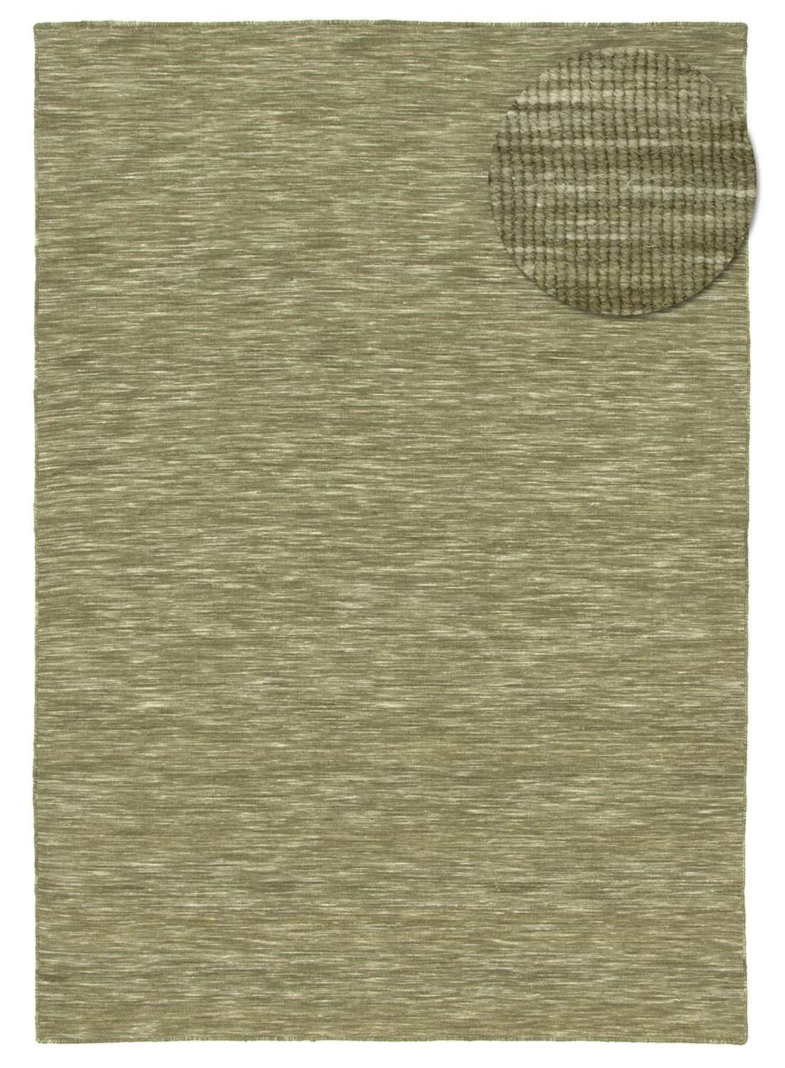Wollen-vloerkleed - Charonne Flat Handloom Wool Premium (groente)