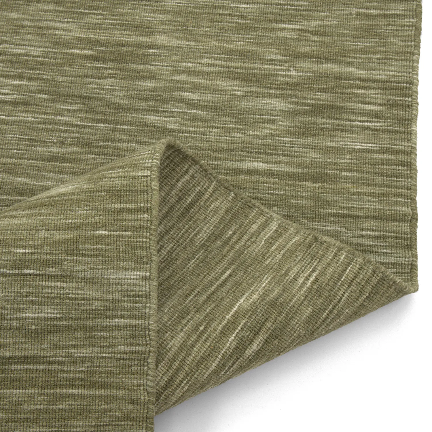Wollen-vloerkleed - Charonne Flat Handloom Wool Premium (groente)
