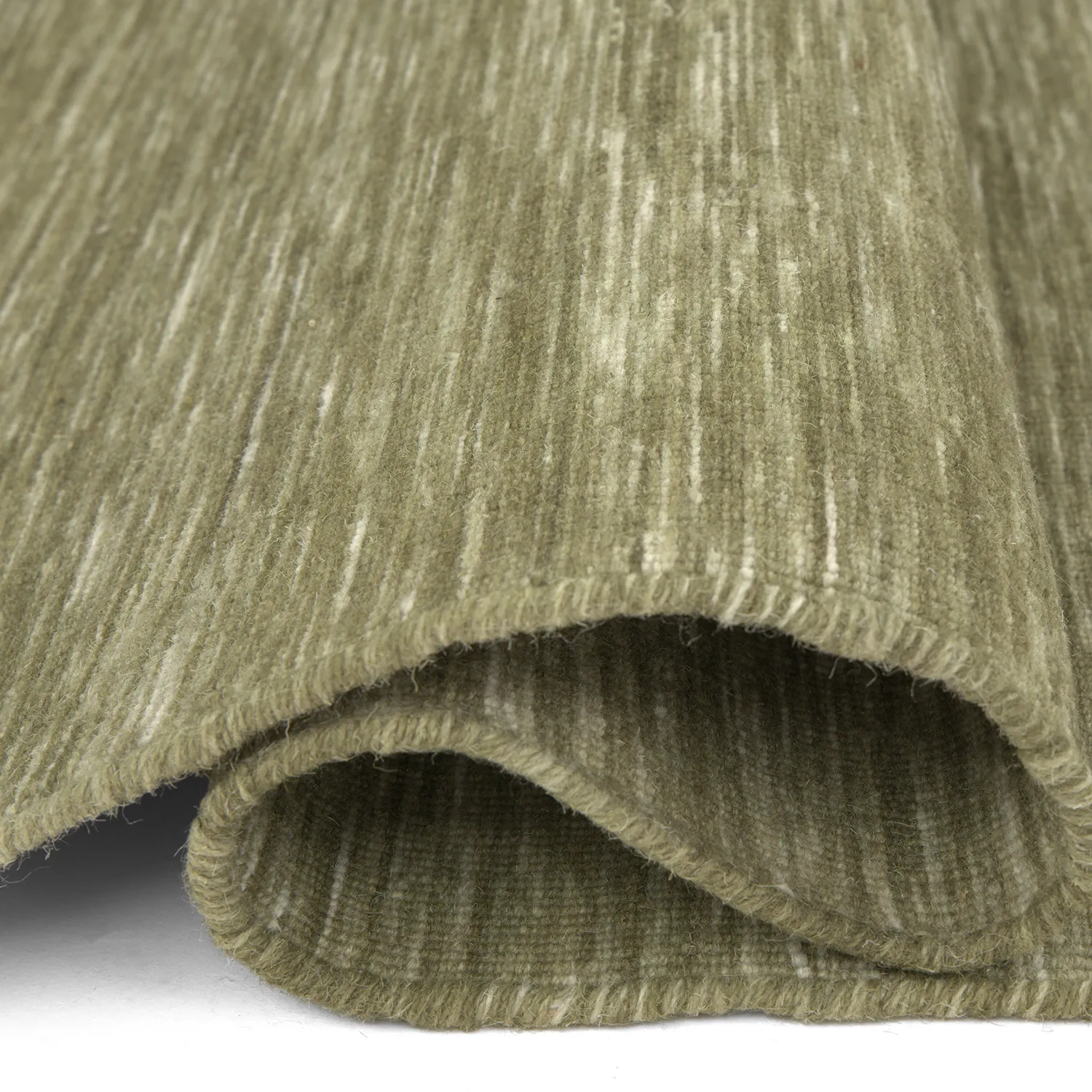 Wollen-vloerkleed - Charonne Flat Handloom Wool Premium (groente)