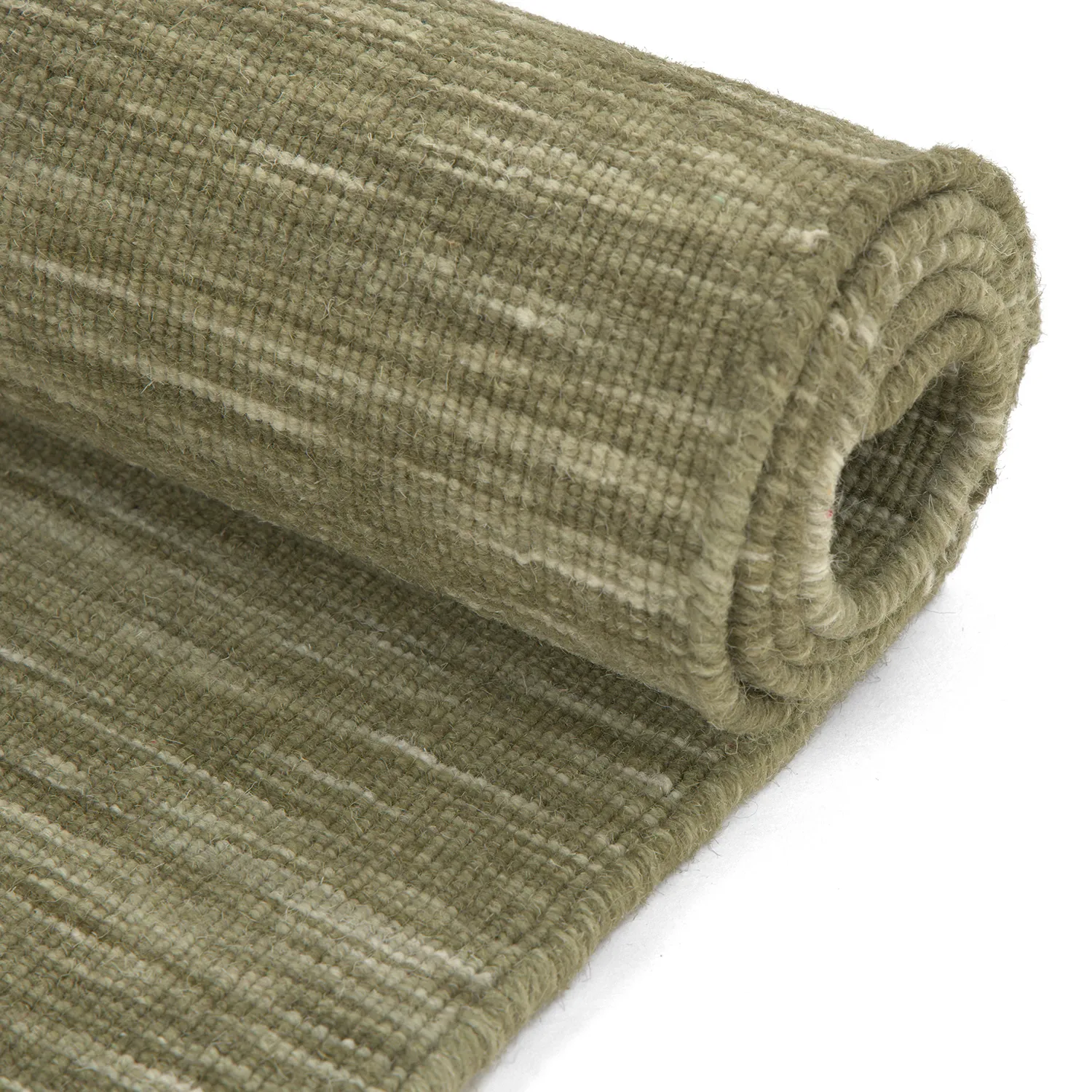 Wollen-vloerkleed - Charonne Flat Handloom Wool Premium (groente)
