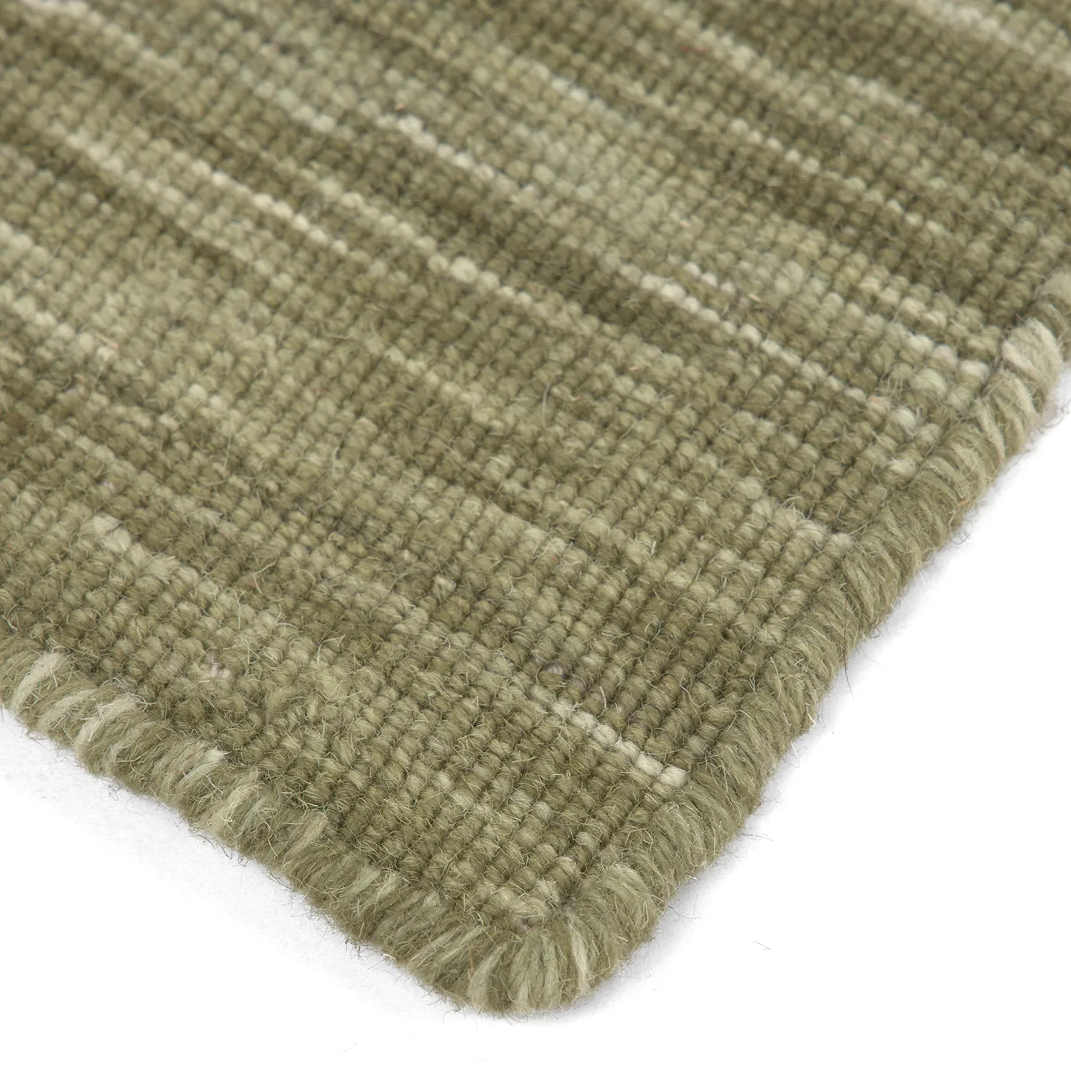 Wollen-vloerkleed - Charonne Flat Handloom Wool Premium (groente)