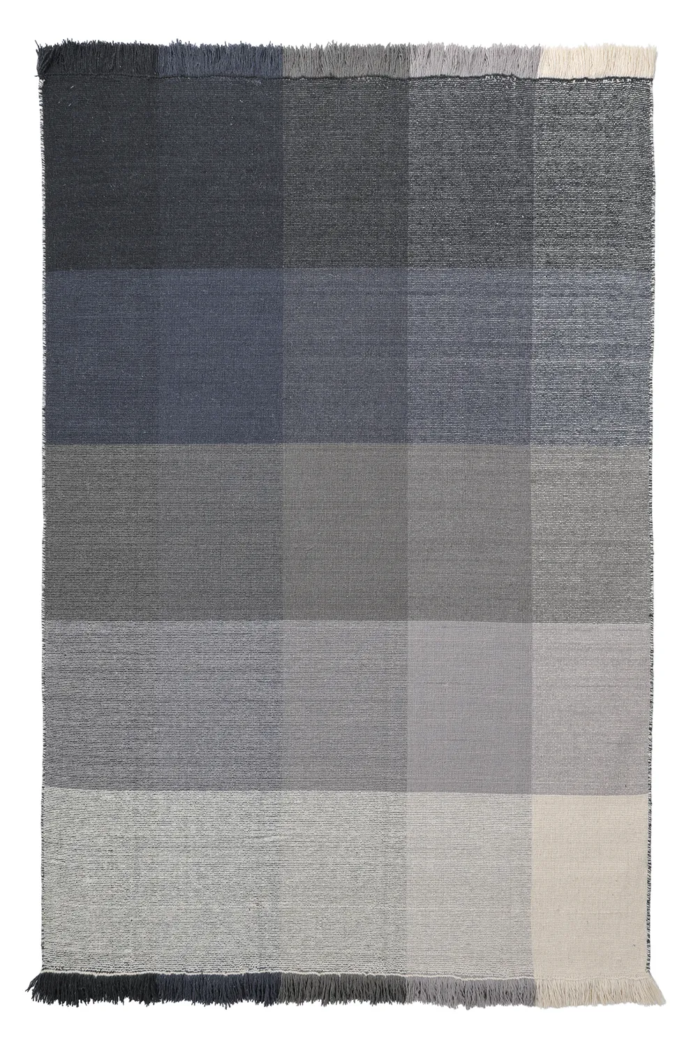 Wollen-vloerkleed - Chaves (blauw/grijs/wit)