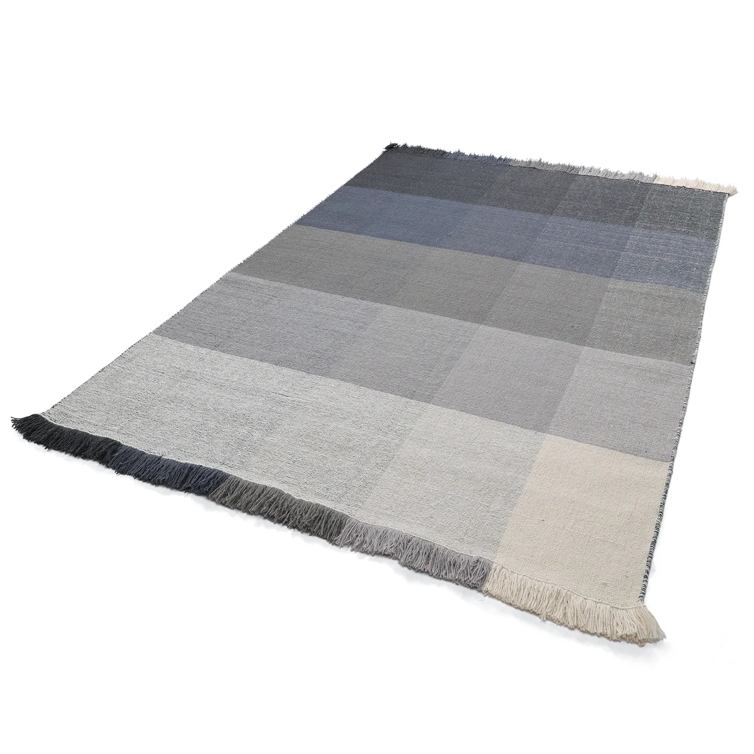 Wollen-vloerkleed - Chaves (blauw/grijs/wit)