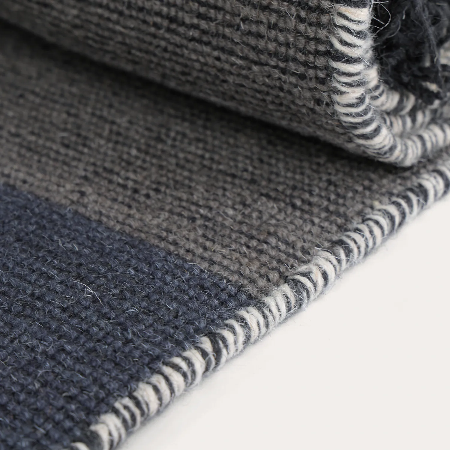 Wollen-vloerkleed - Chaves (blauw/grijs/wit)