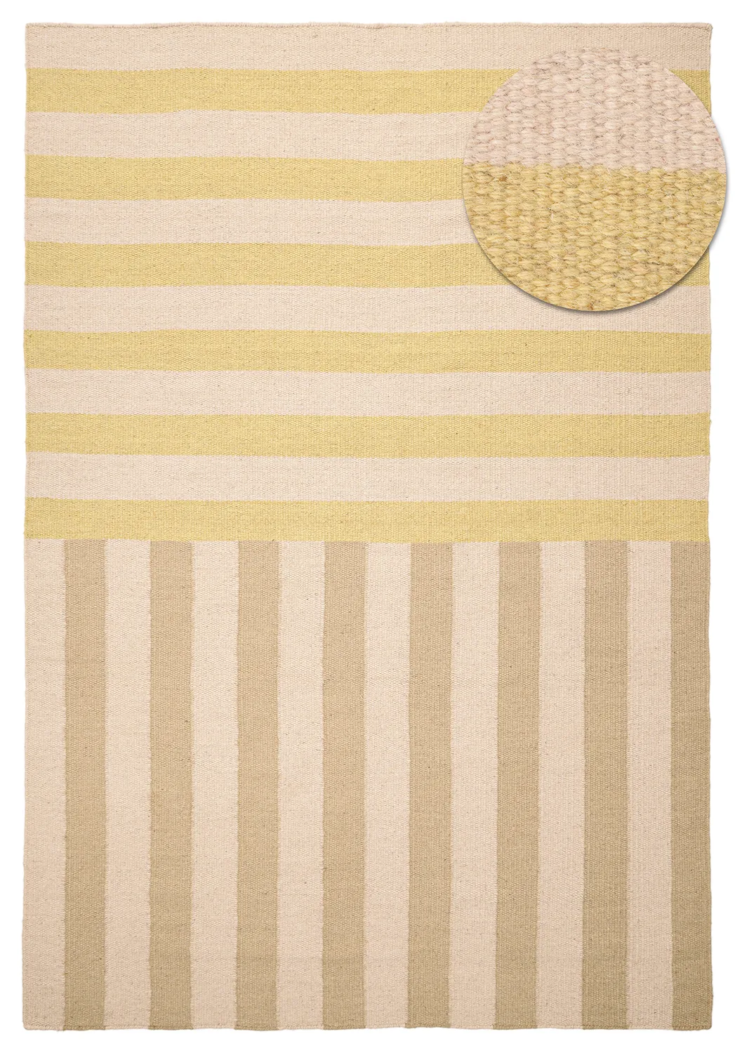 Wollen-vloerkleed - Covilha (room/beige/lichtgeel)