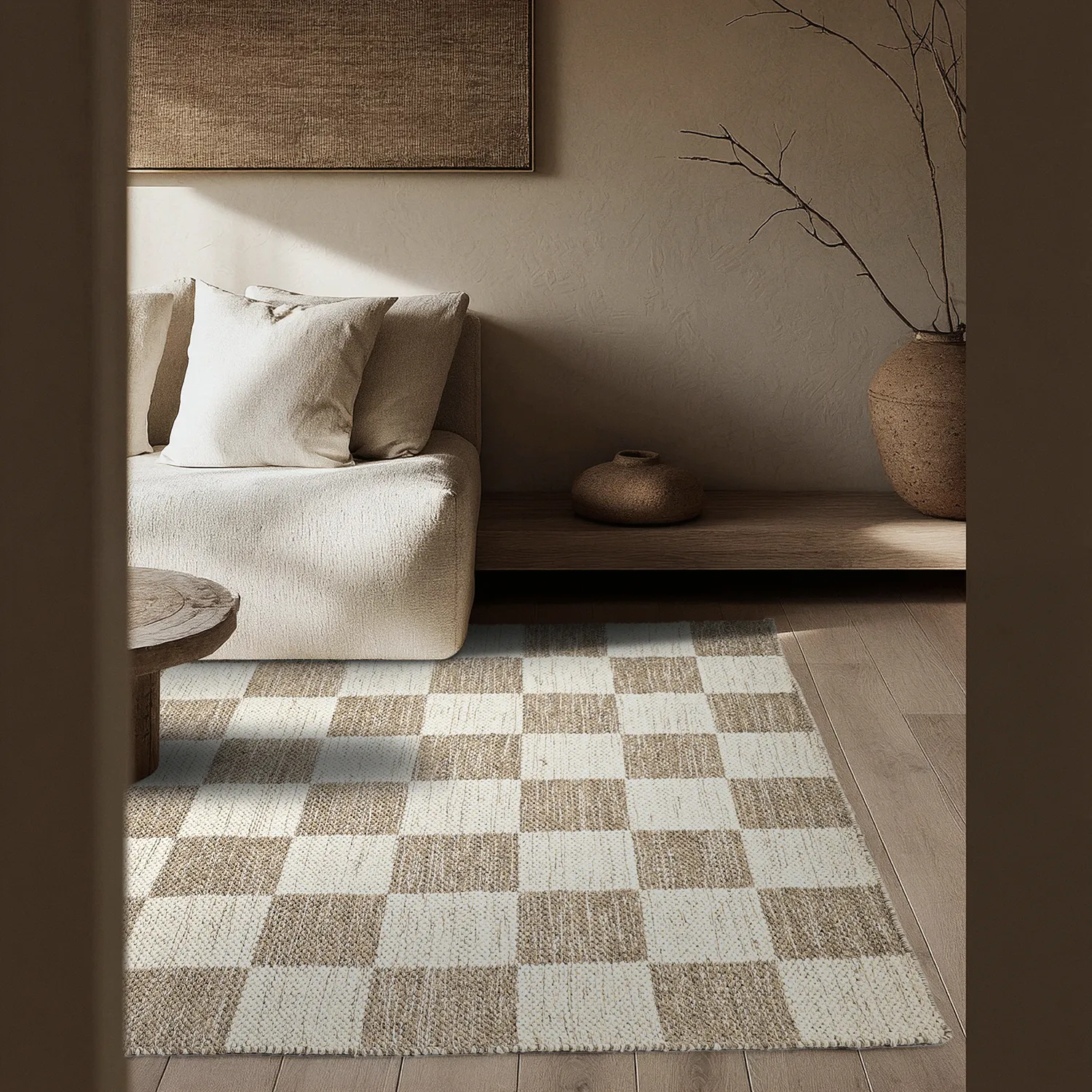 Wollen-vloerkleed - Dundee (beige/wit)