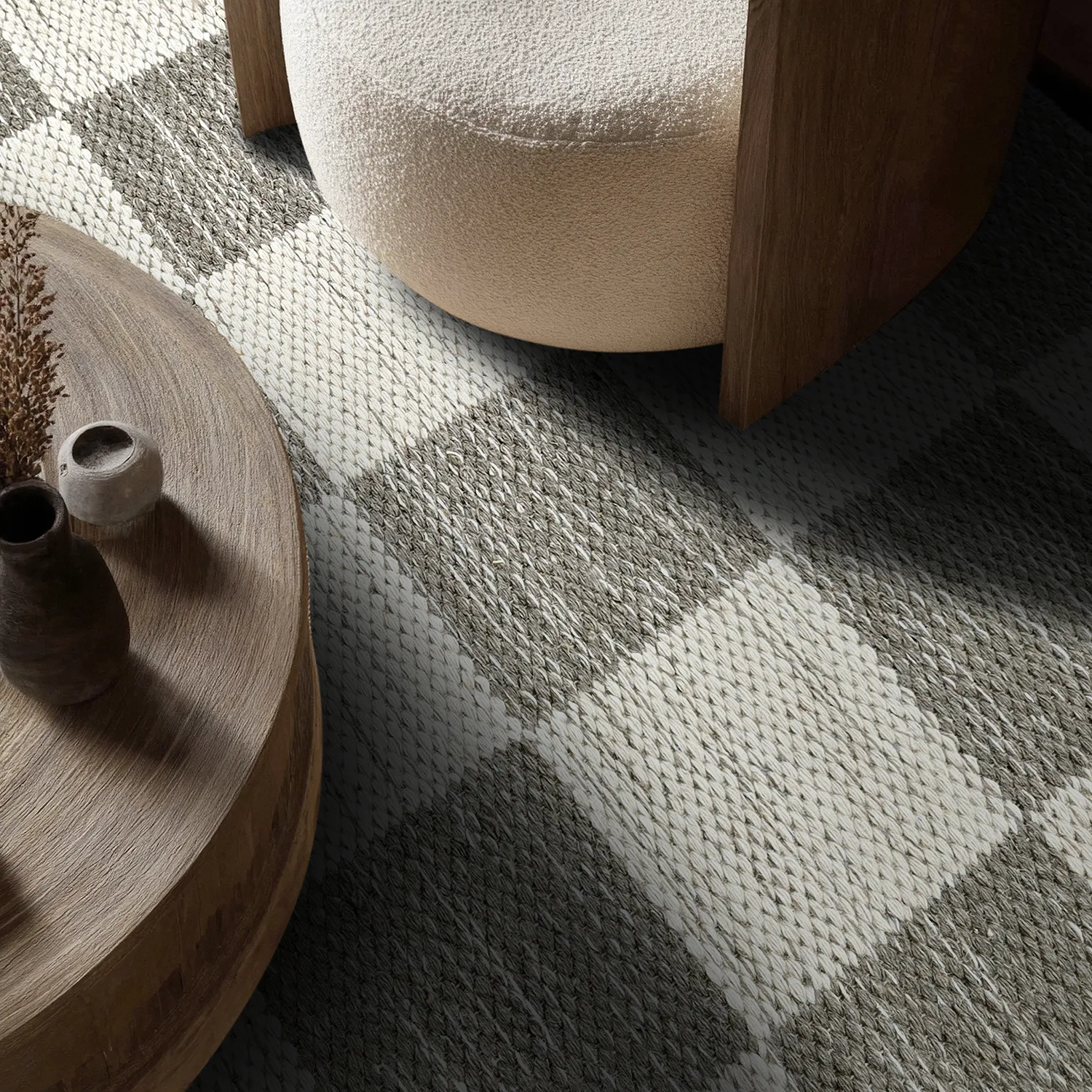 Wollen-vloerkleed - Dundee (grijs/wit)