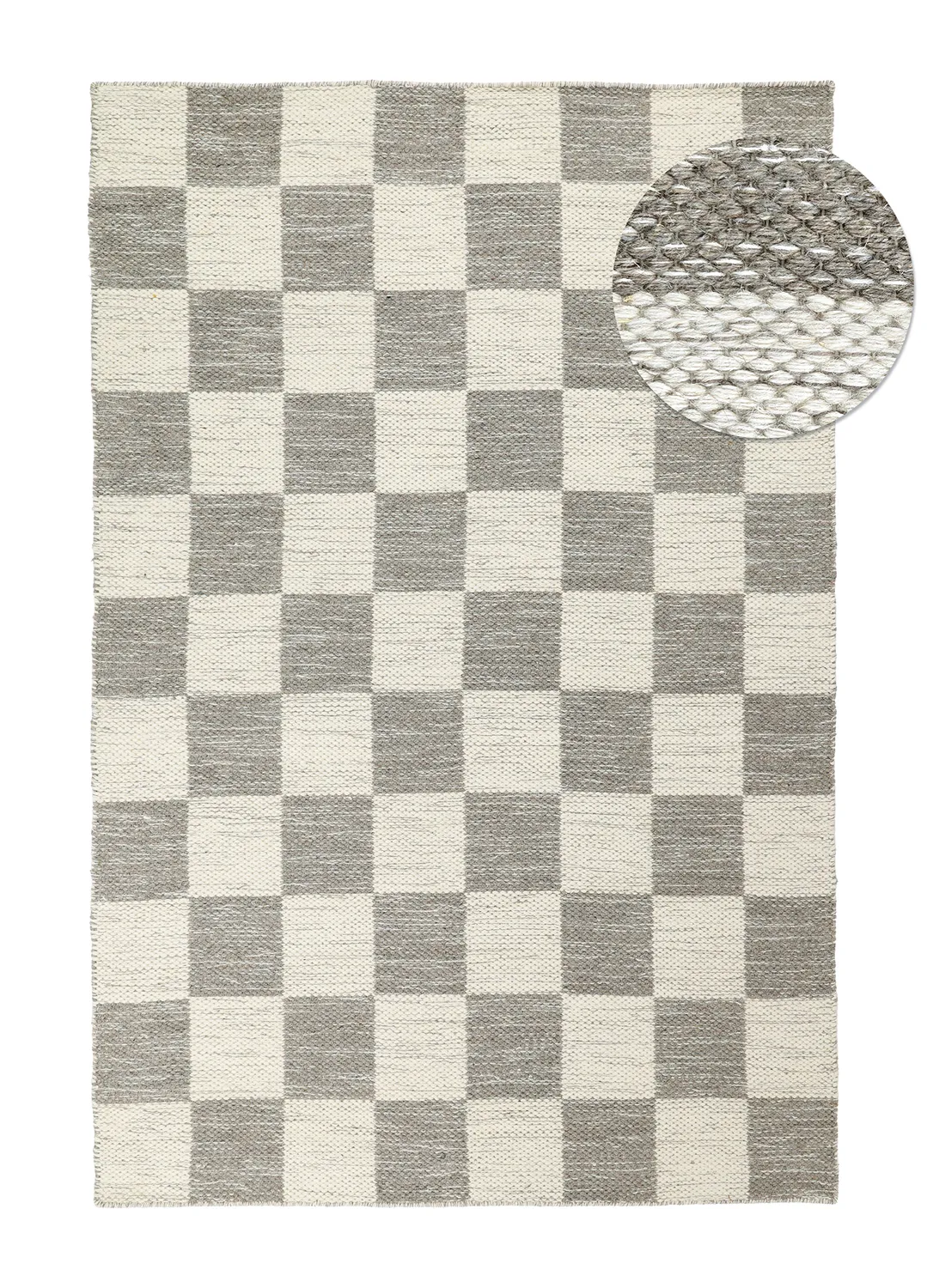 Wollen-vloerkleed - Dundee (grijs/wit)