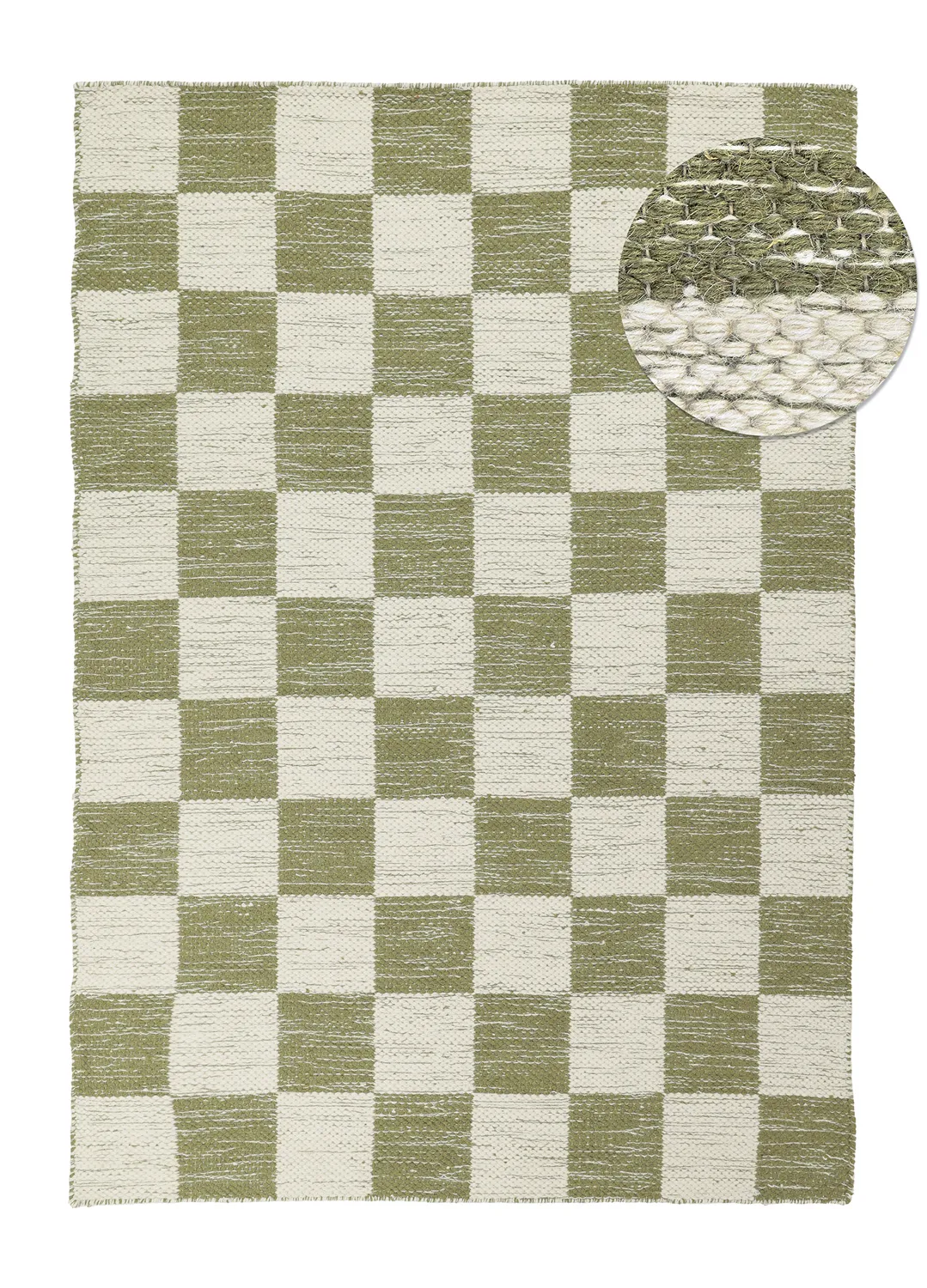 Wollen-vloerkleed - Dundee (groen/wit)