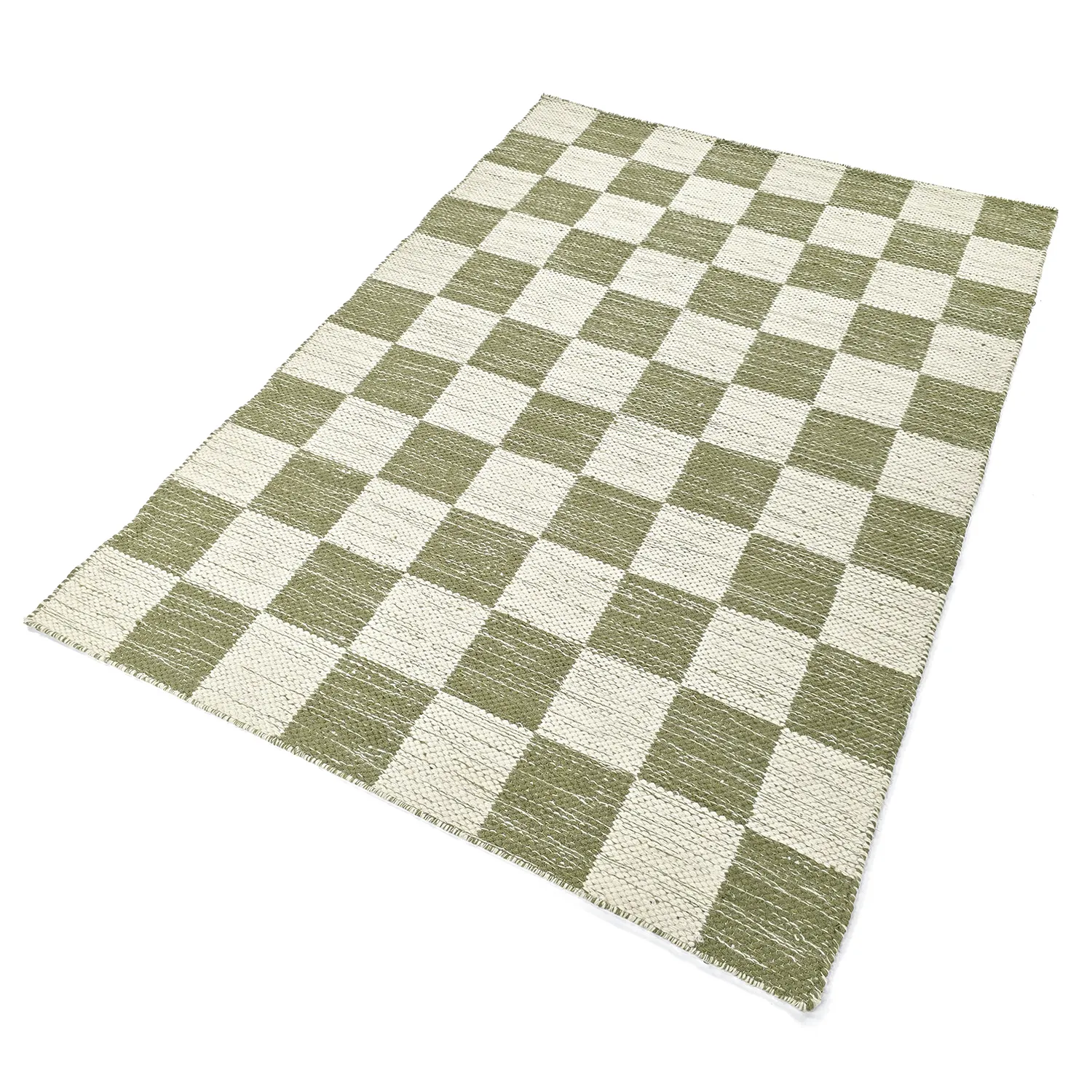 Wollen-vloerkleed - Dundee (groen/wit)