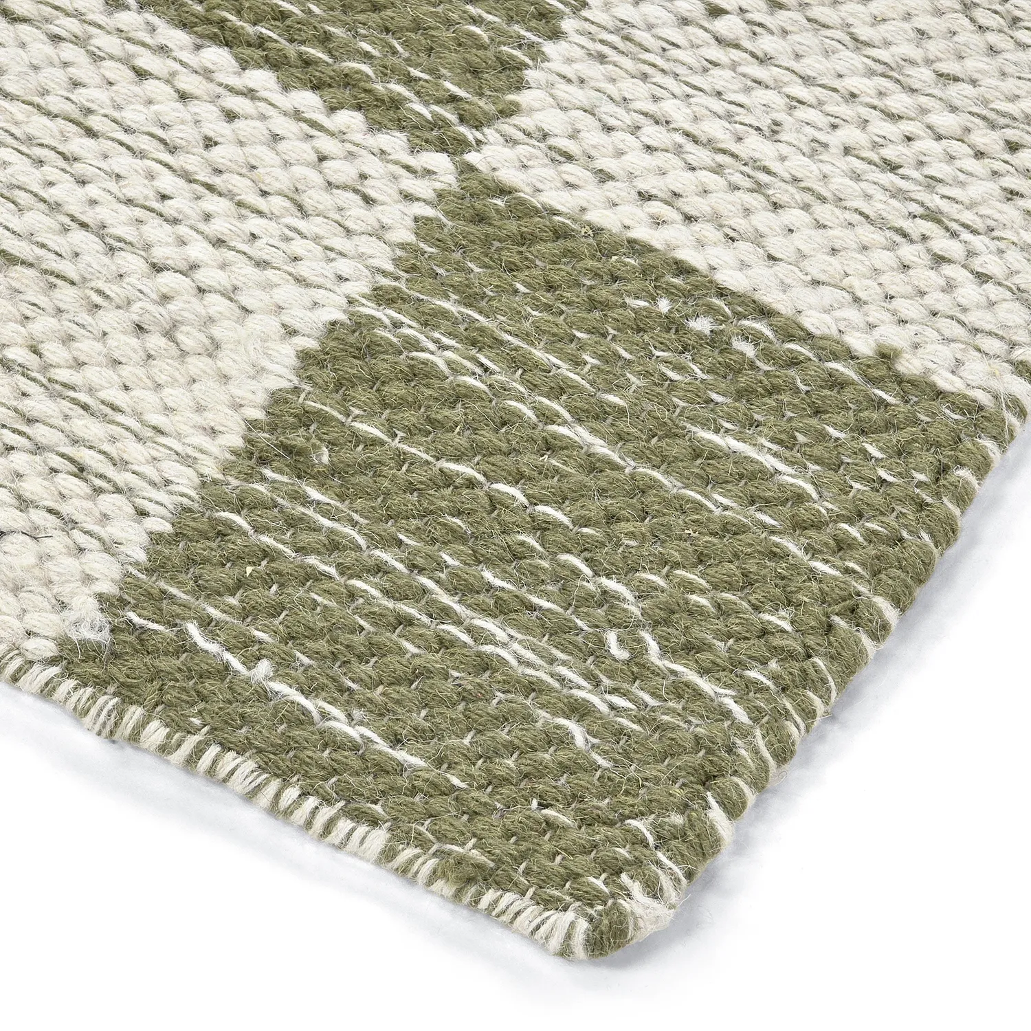 Wollen-vloerkleed - Dundee (groen/wit)