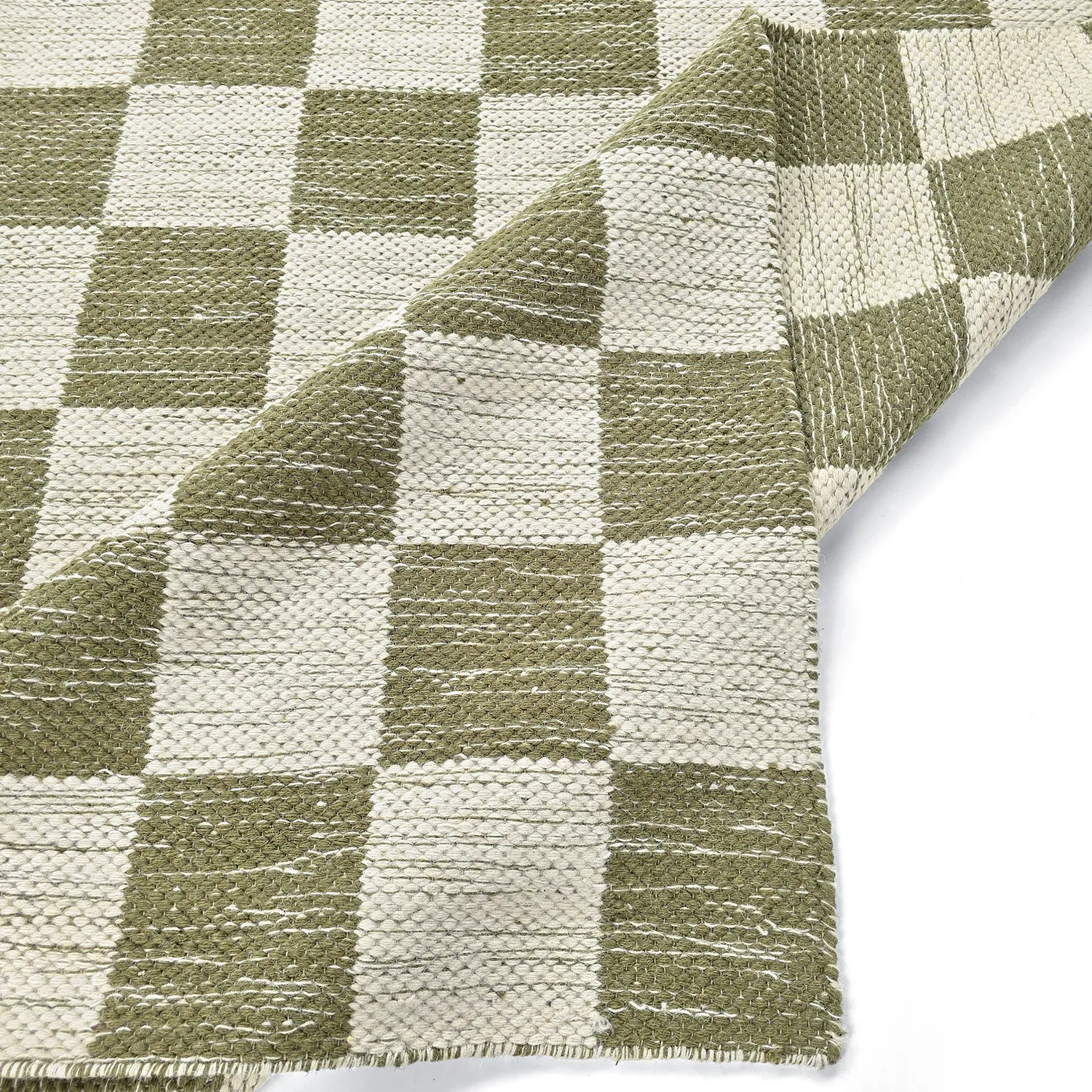 Wollen-vloerkleed - Dundee (groen/wit)