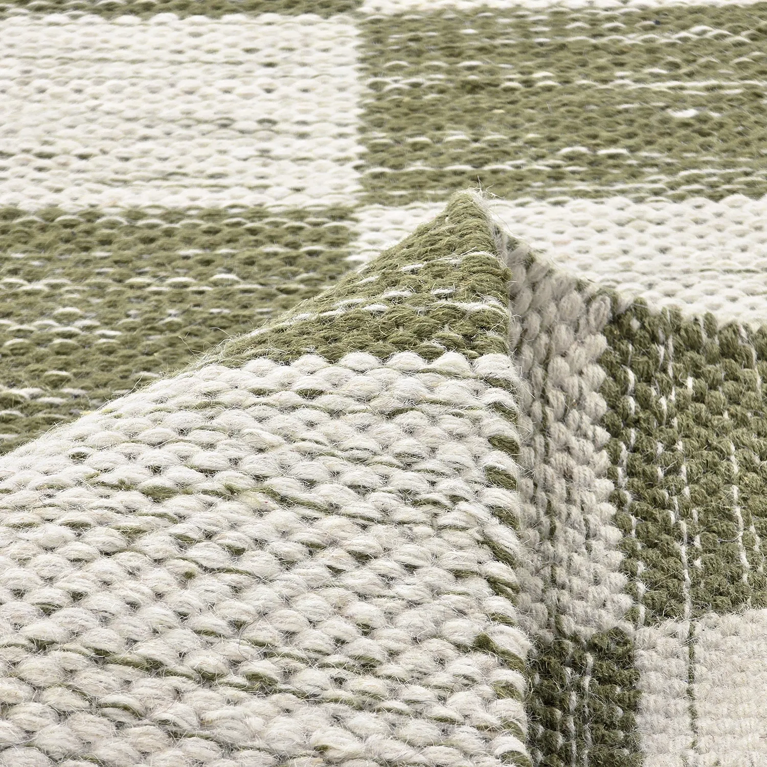 Wollen-vloerkleed - Dundee (groen/wit)