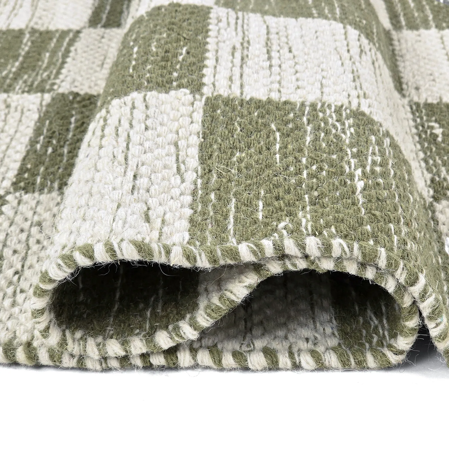 Wollen-vloerkleed - Dundee (groen/wit)