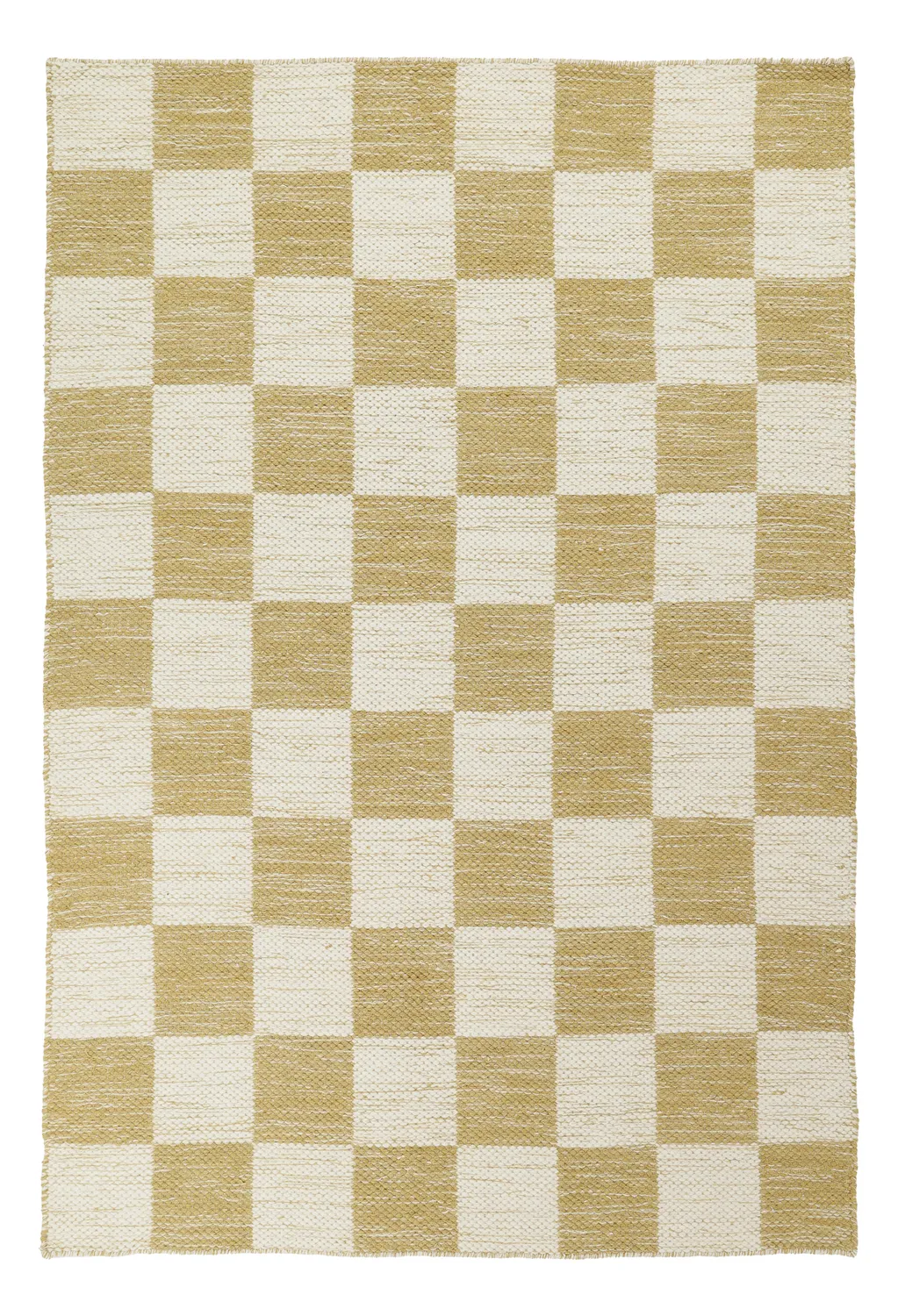 Wollen-vloerkleed - Dundee (geel/wit)