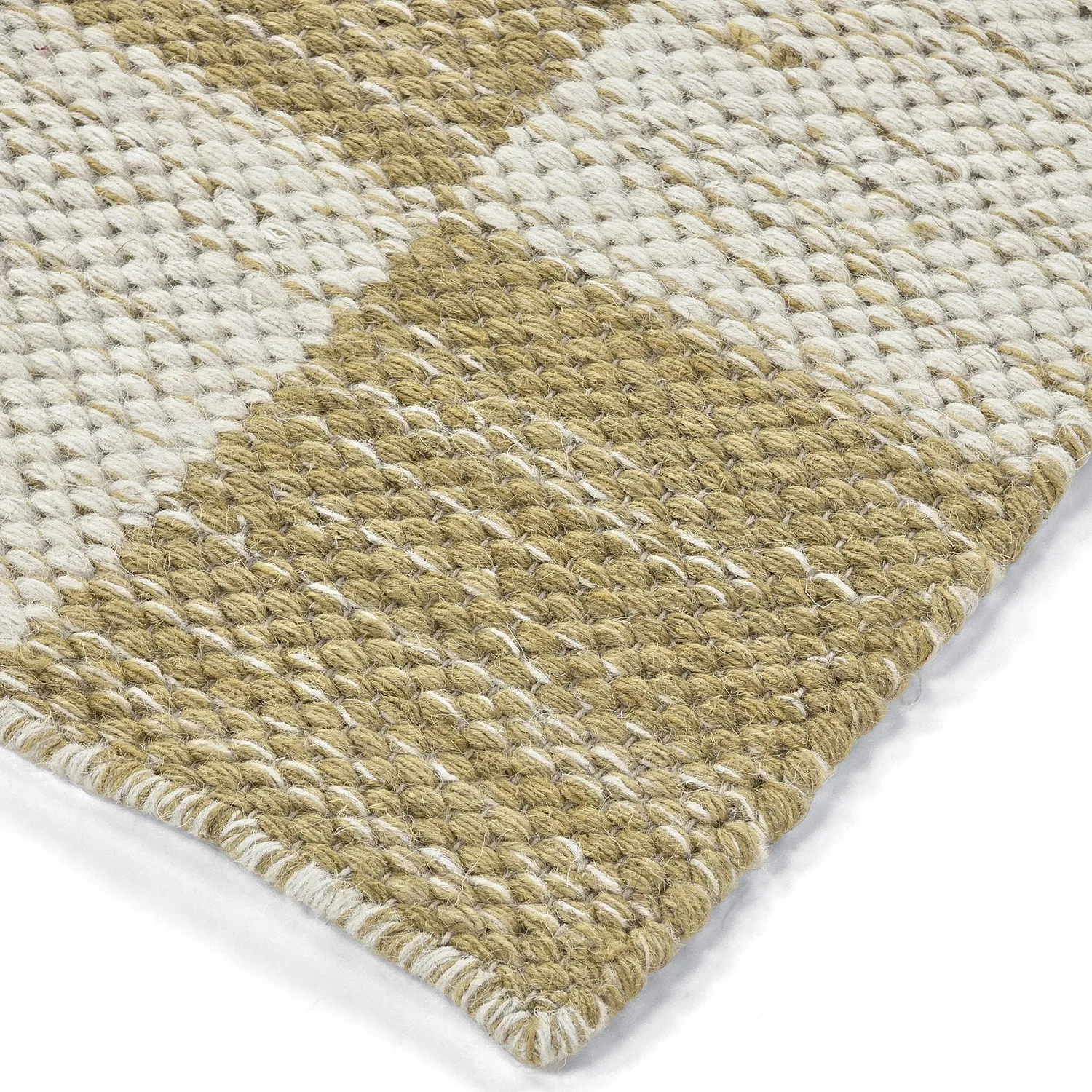 Wollen-vloerkleed - Dundee (geel/wit)