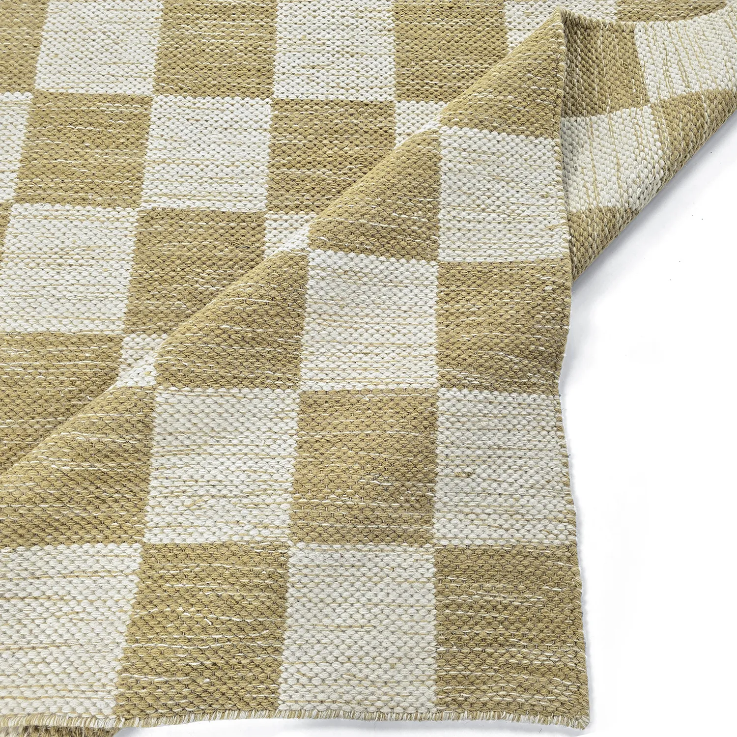 Wollen-vloerkleed - Dundee (geel/wit)