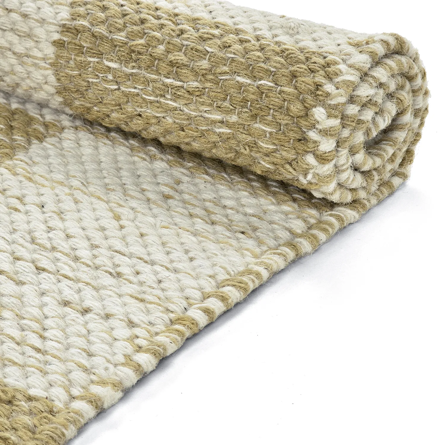 Wollen-vloerkleed - Dundee (geel/wit)