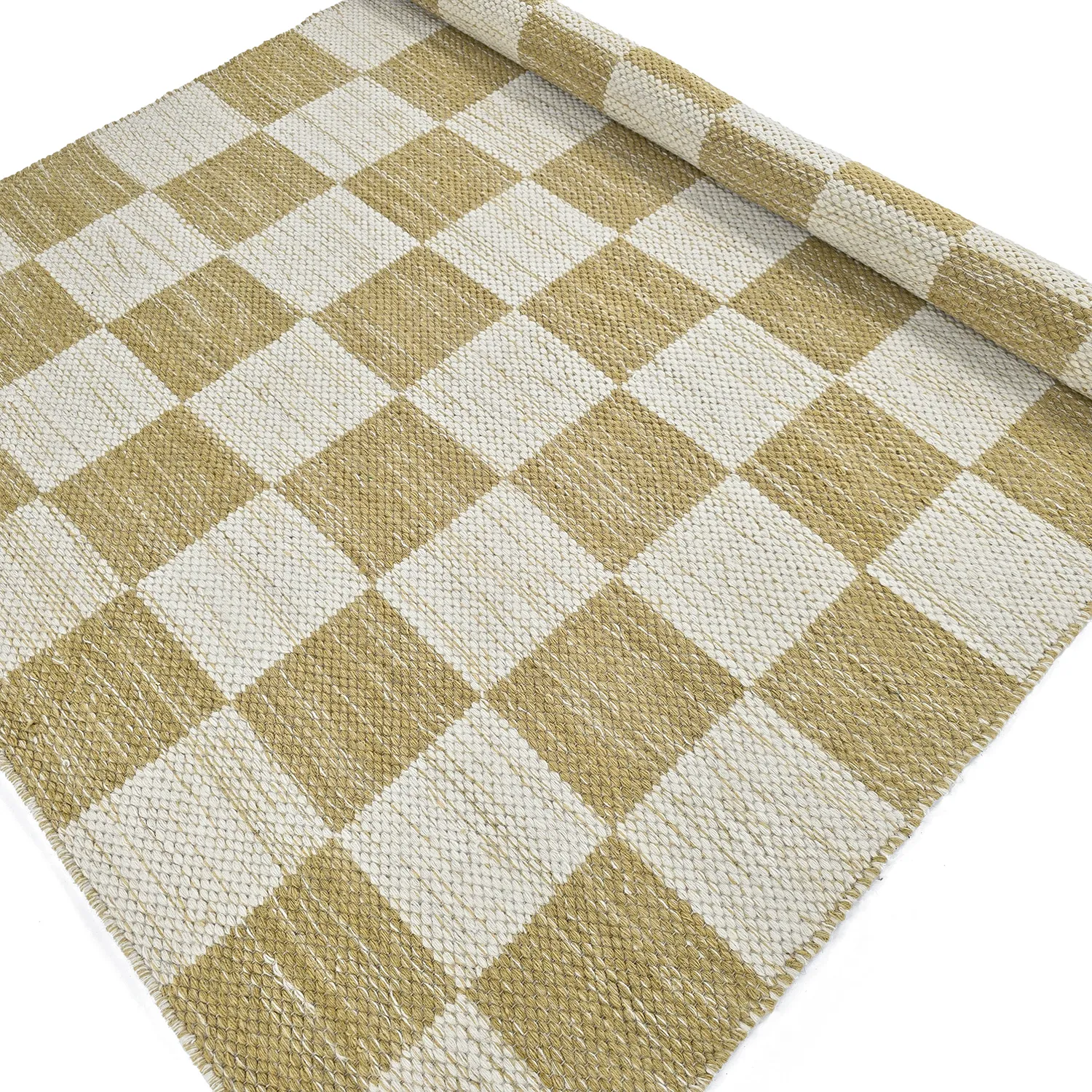 Wollen-vloerkleed - Dundee (geel/wit)