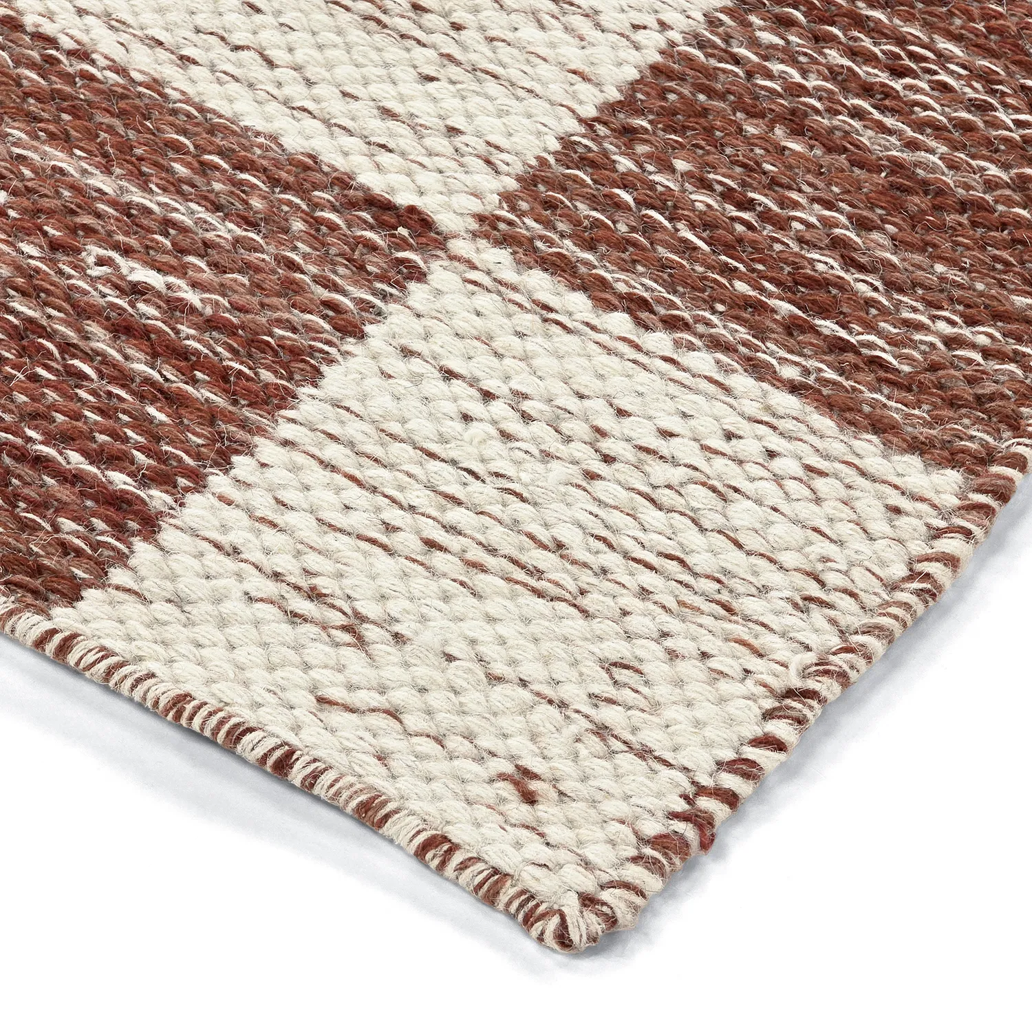 Wollen-vloerkleed - Dundee (rood/wit)