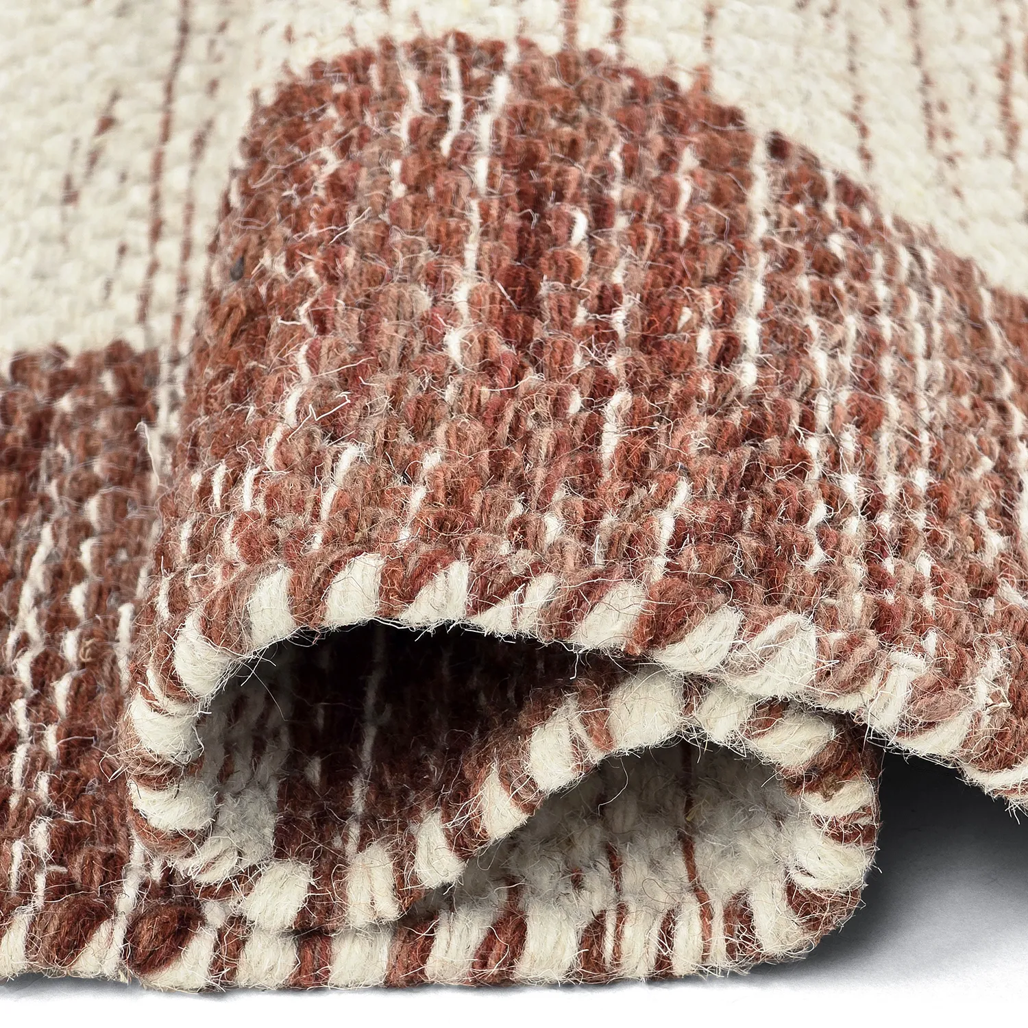 Wollen-vloerkleed - Dundee (rood/wit)