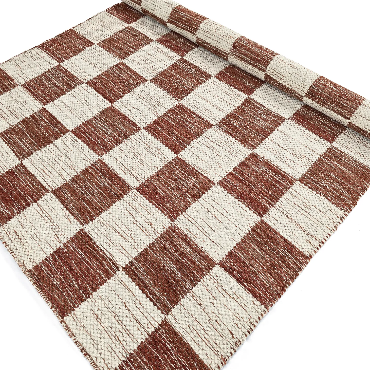 Wollen-vloerkleed - Dundee (rood/wit)