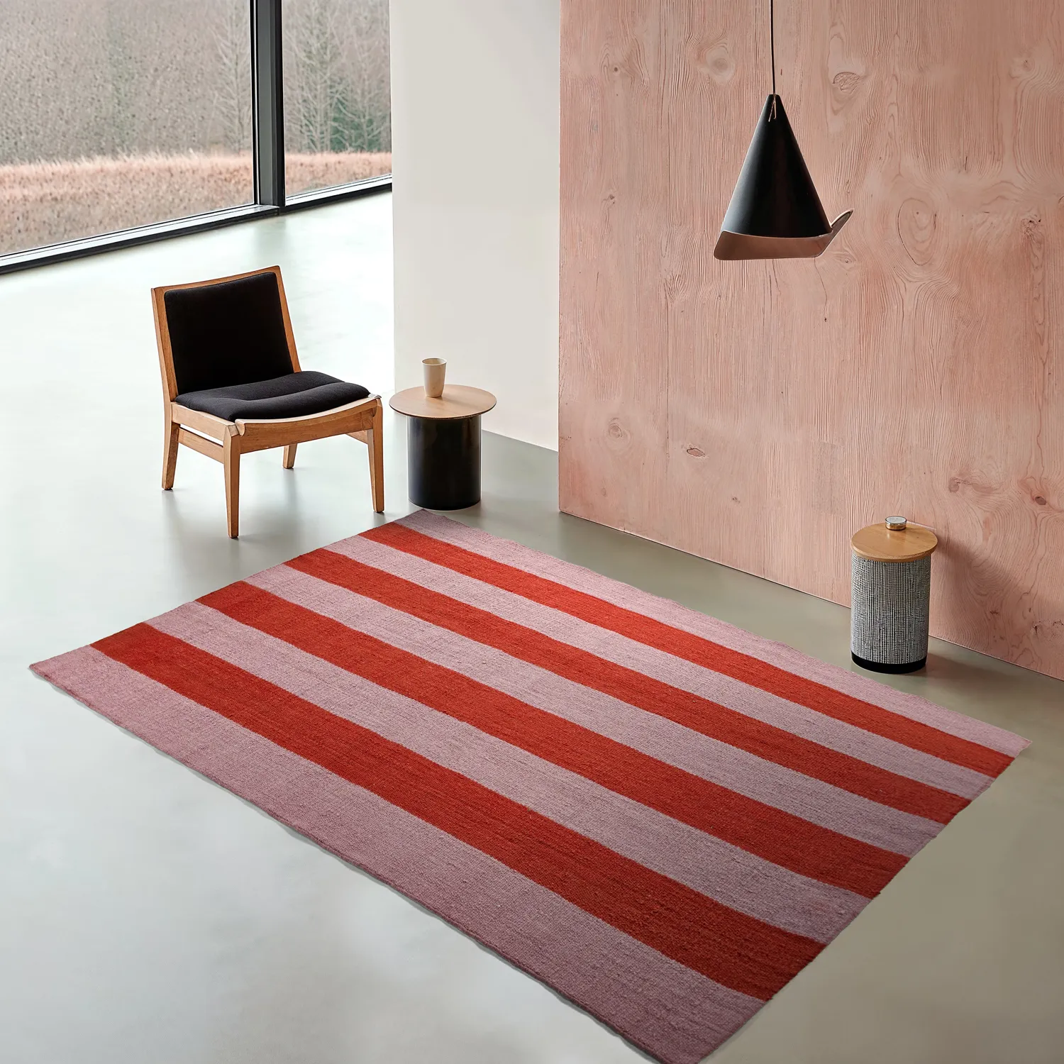 Wollen-vloerkleed - Garine (roze/rood)