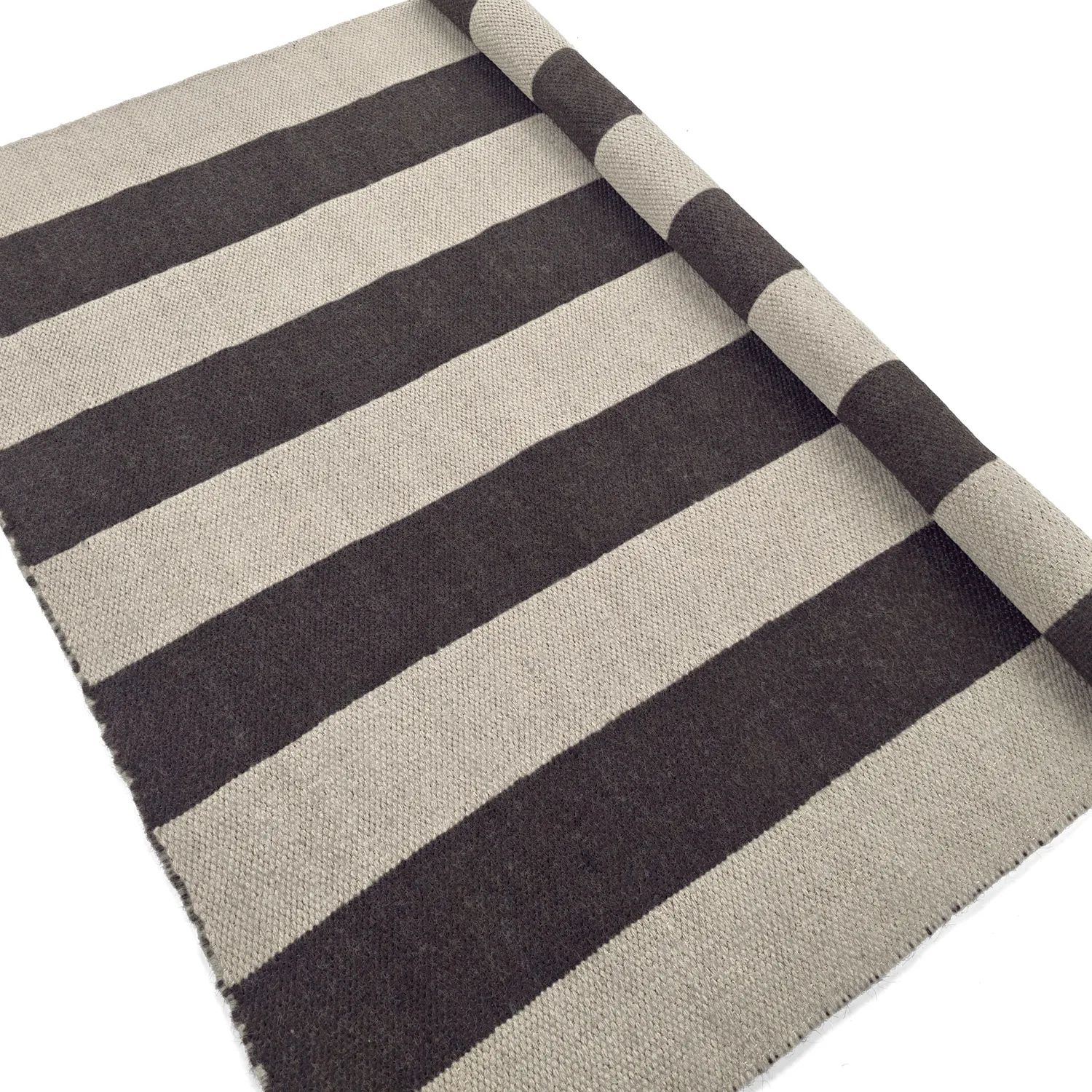 Wollen-vloerkleed - Garine (zwart/beige)