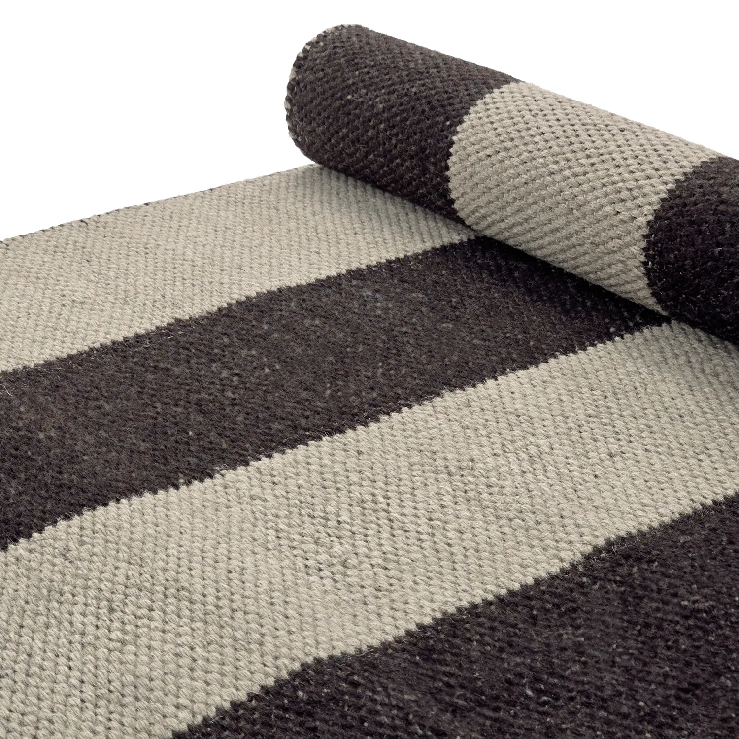 Wollen-vloerkleed - Garine (zwart/beige)