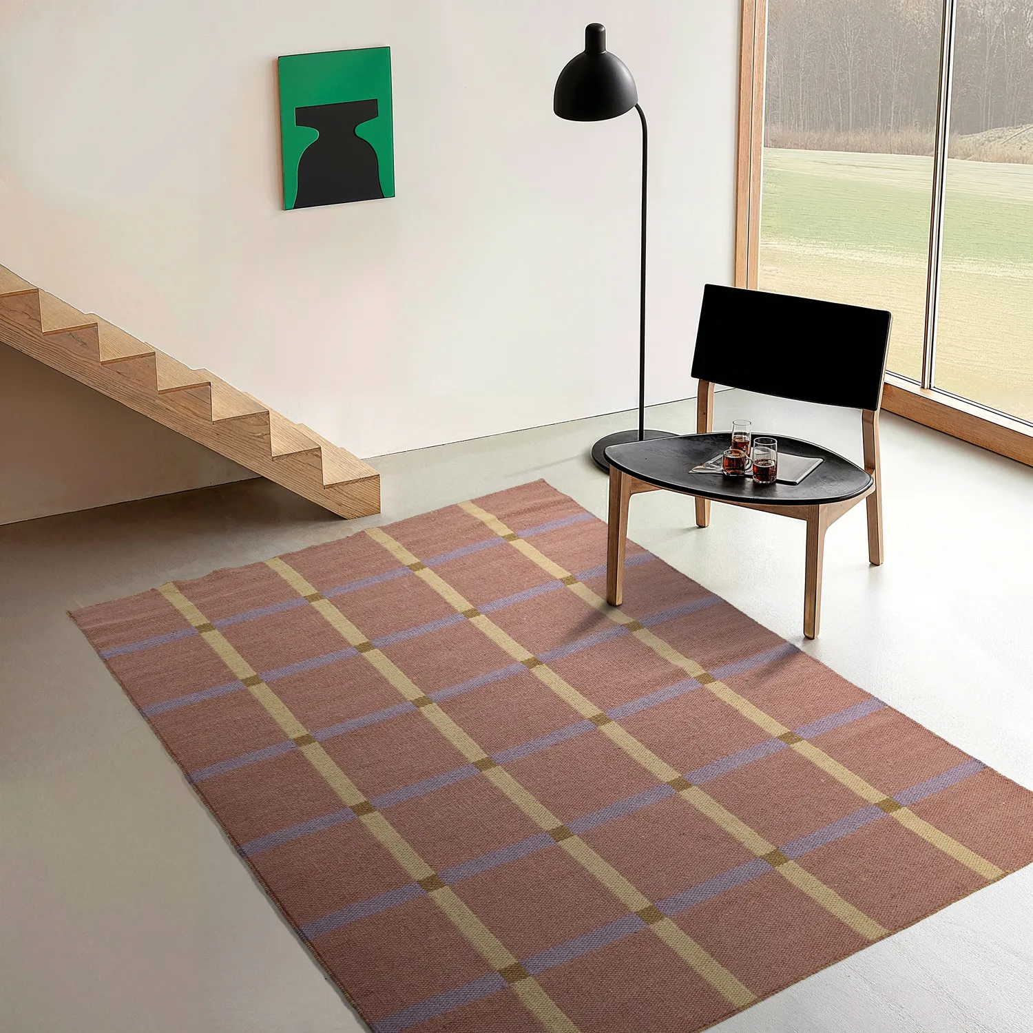 Wollen-vloerkleed - Gingham (no. 3)