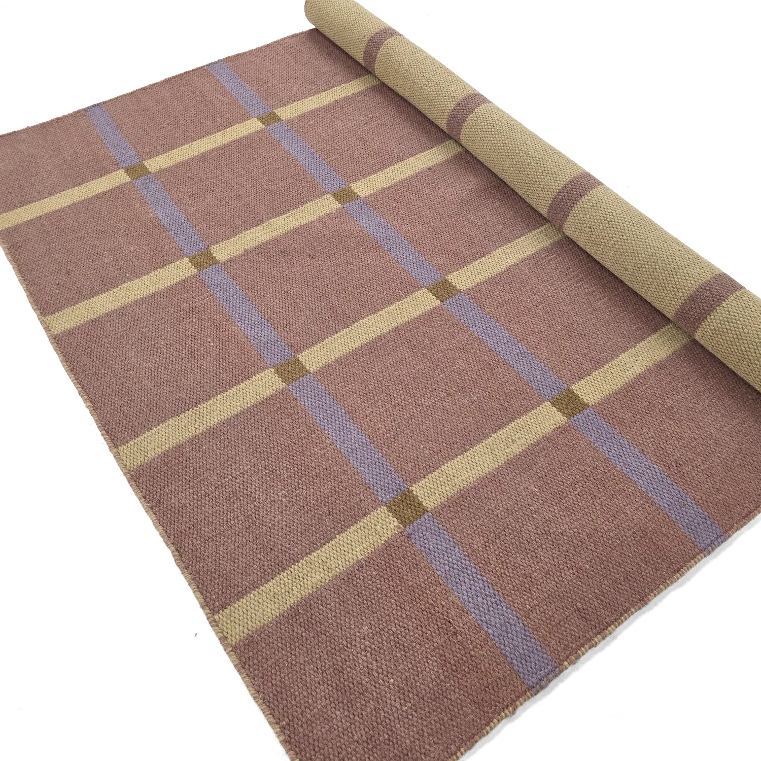 Wollen-vloerkleed - Gingham (no. 3)