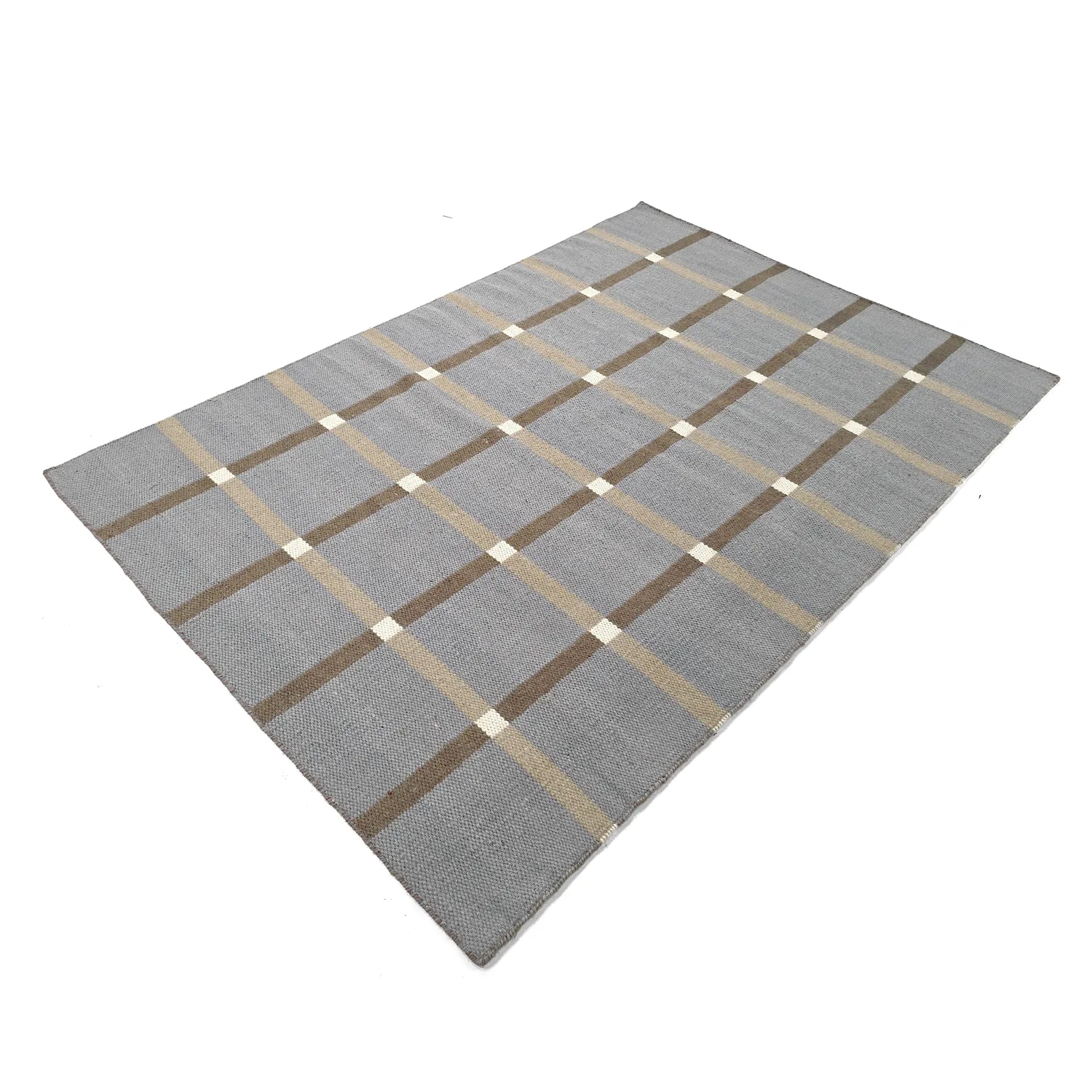 Wollen-vloerkleed - Gingham (no. 7)