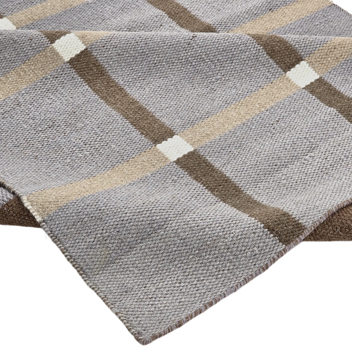 Wollen-vloerkleed - Gingham (no. 7)