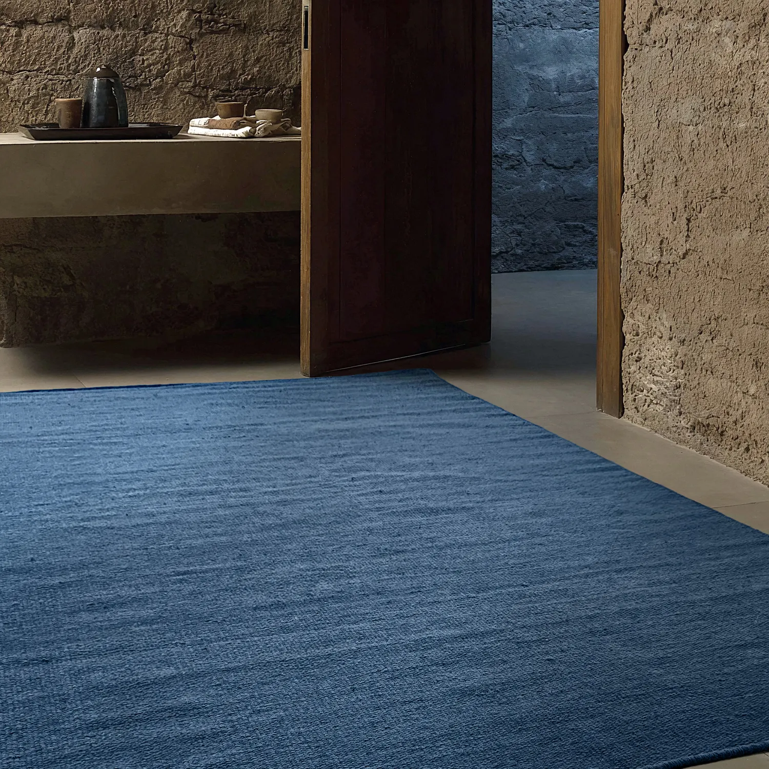 Wollen-vloerkleed - Hamilton (marineblauw)