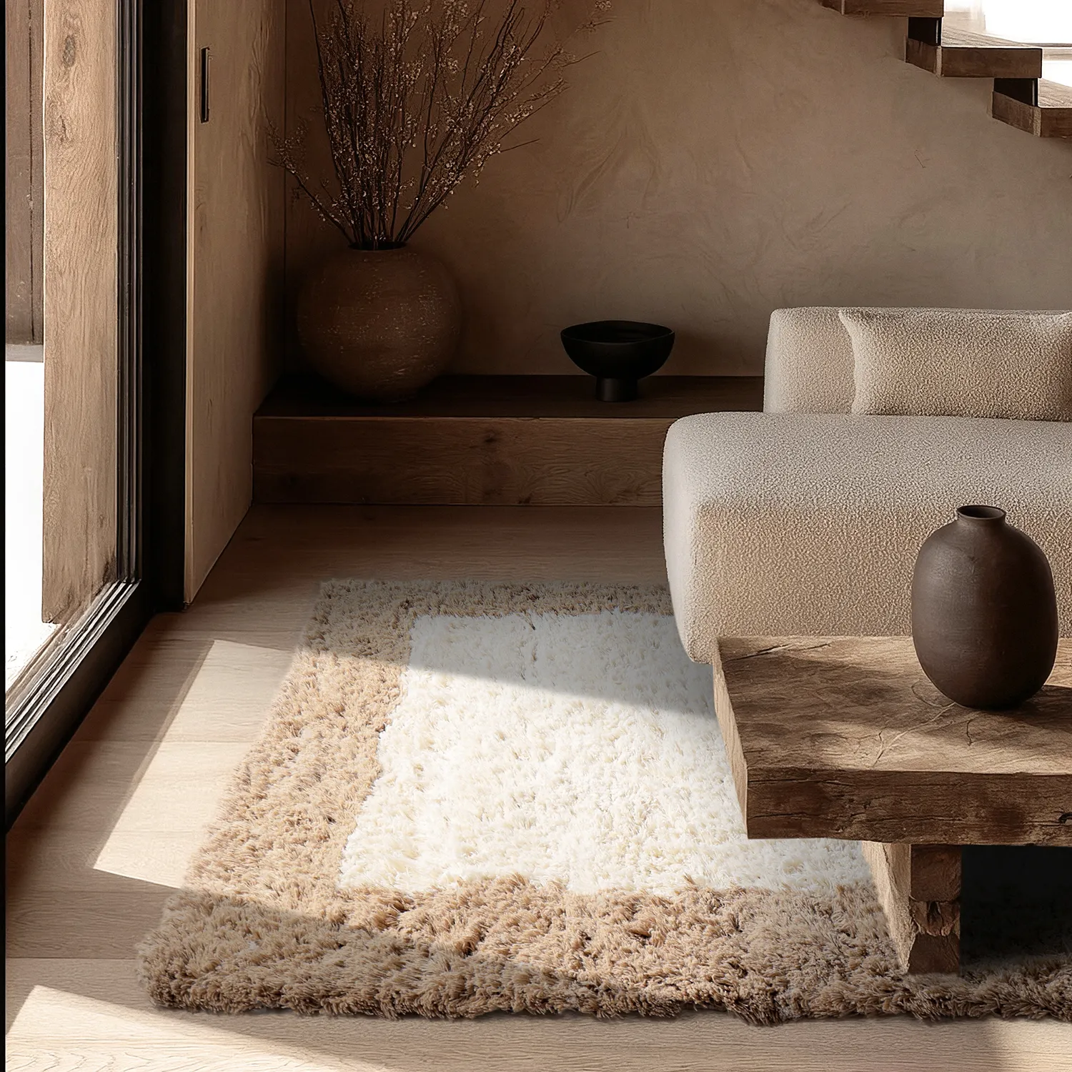 Wollen-vloerkleed - Khenifra Handknot Wool Premium (crème/beige)