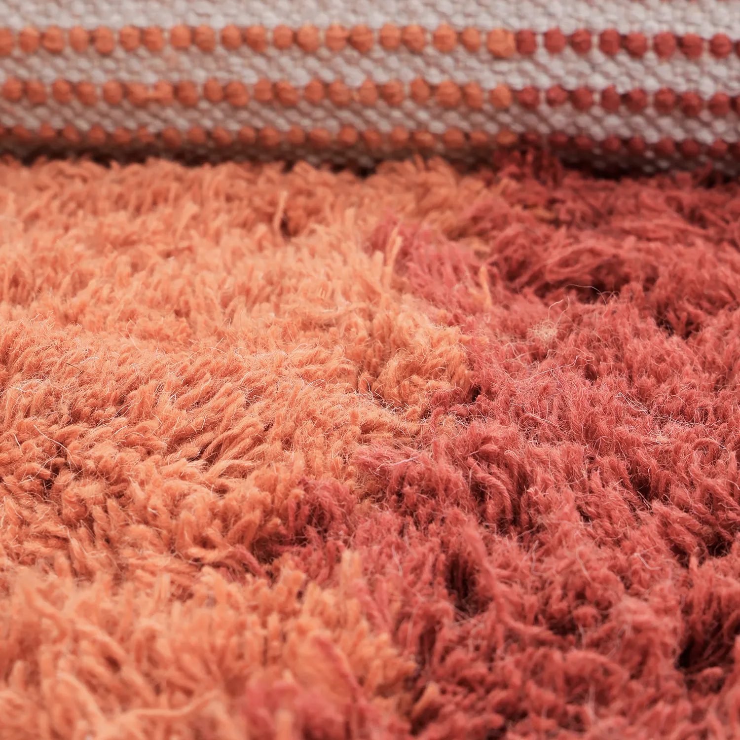 Wollen-vloerkleed - Khenifra Handknot Wool Premium (oranje/rood)