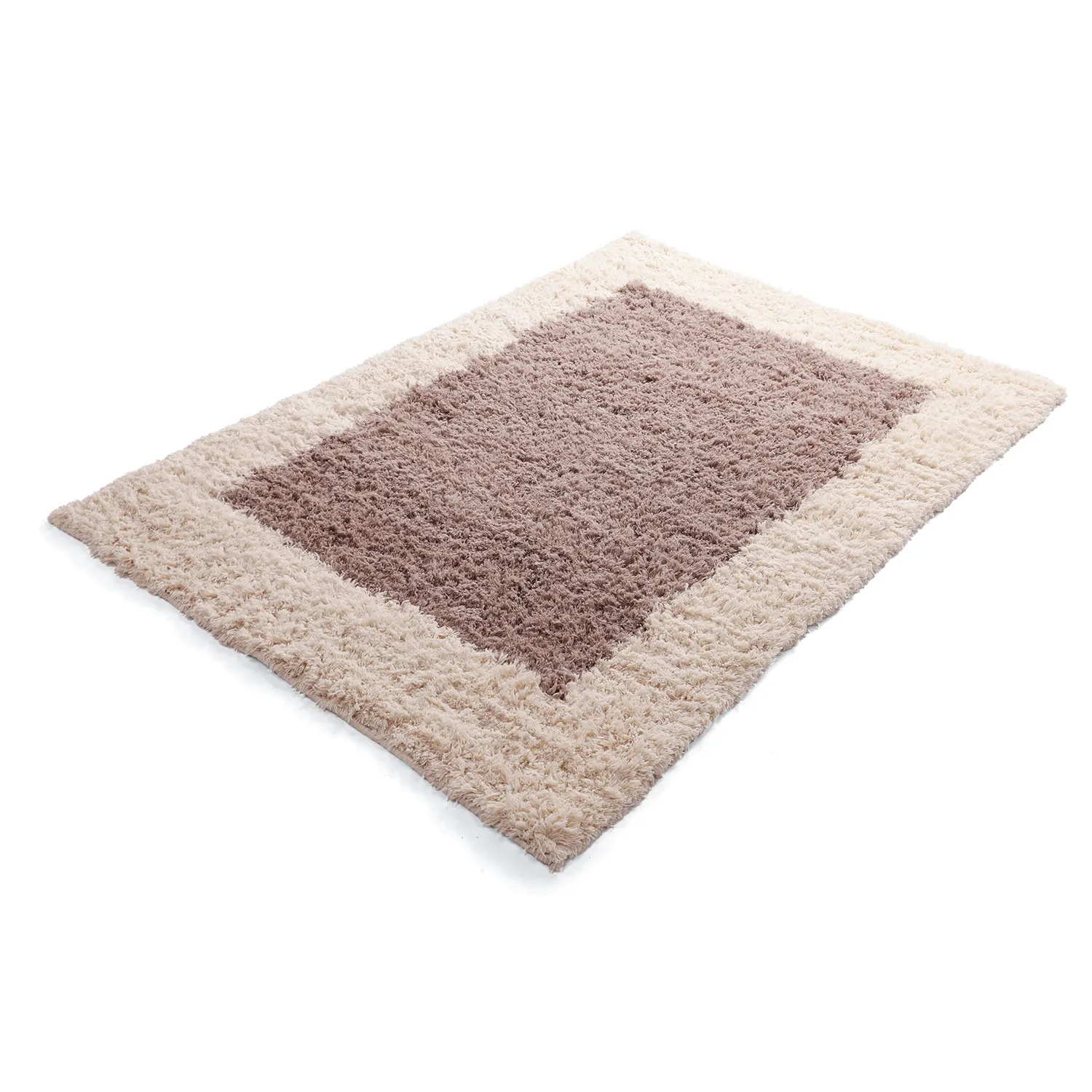 Wollen-vloerkleed - Khenifra Handknot Wool Premium (taupe/crème)