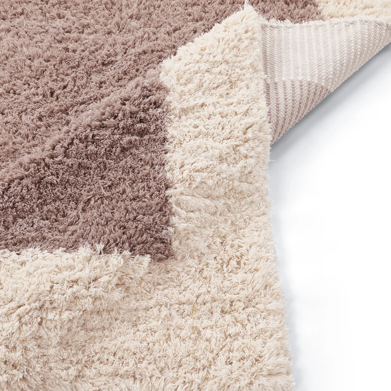 Wollen-vloerkleed - Khenifra Handknot Wool Premium (taupe/crème)
