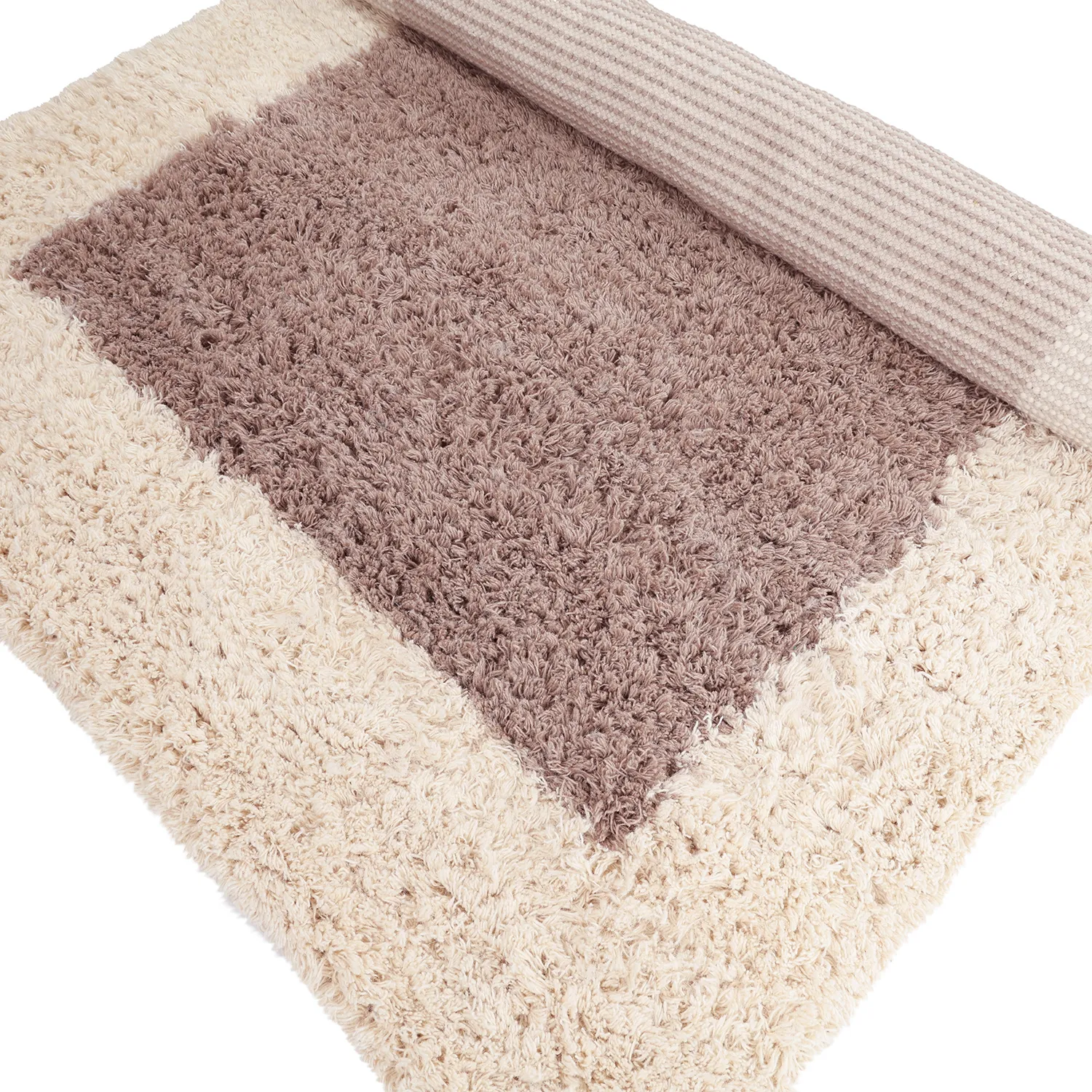 Wollen-vloerkleed - Khenifra Handknot Wool Premium (taupe/crème)