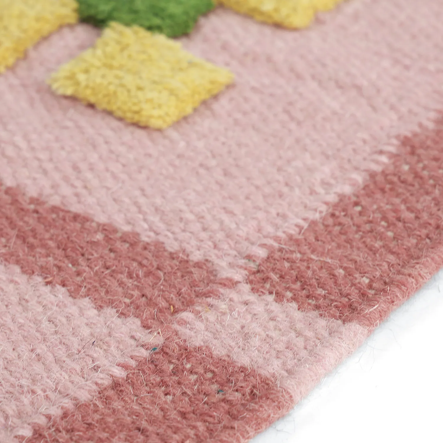Wollen-vloerkleed - Lausanne Flatweave Tufted Premium (roze)