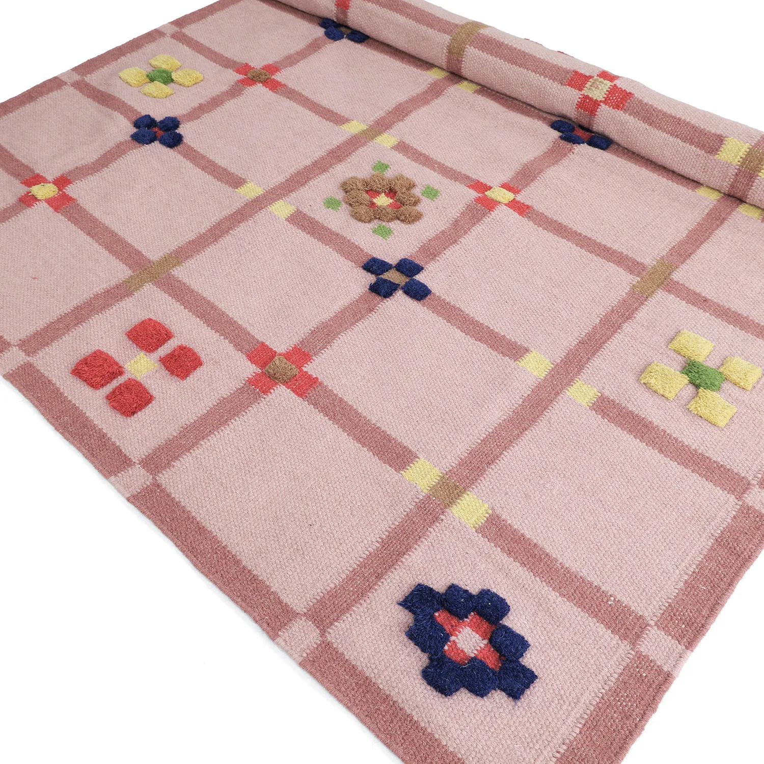 Wollen-vloerkleed - Lausanne Flatweave Tufted Premium (roze)