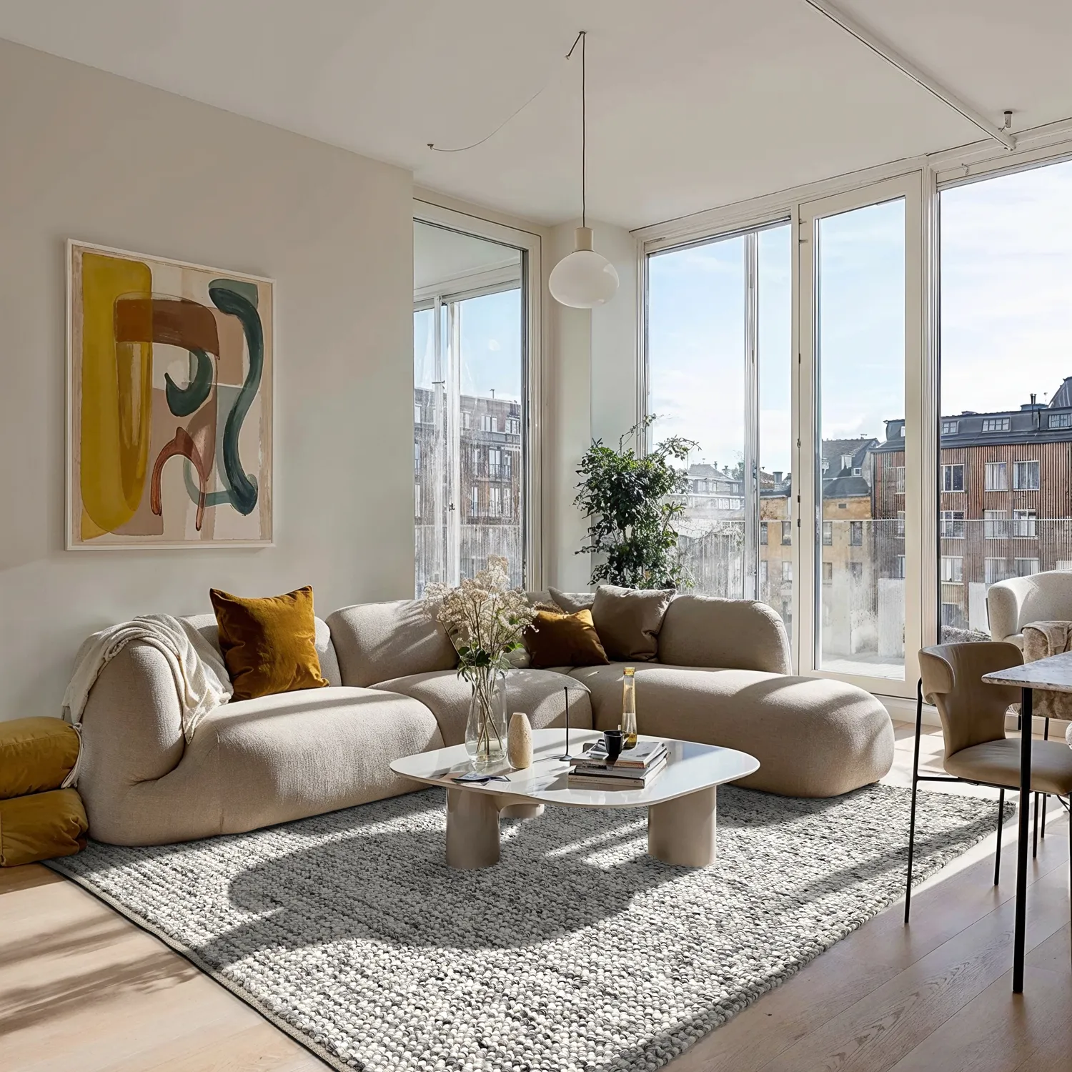 Wollen-vloerkleed - Mesra (grijs/wit)