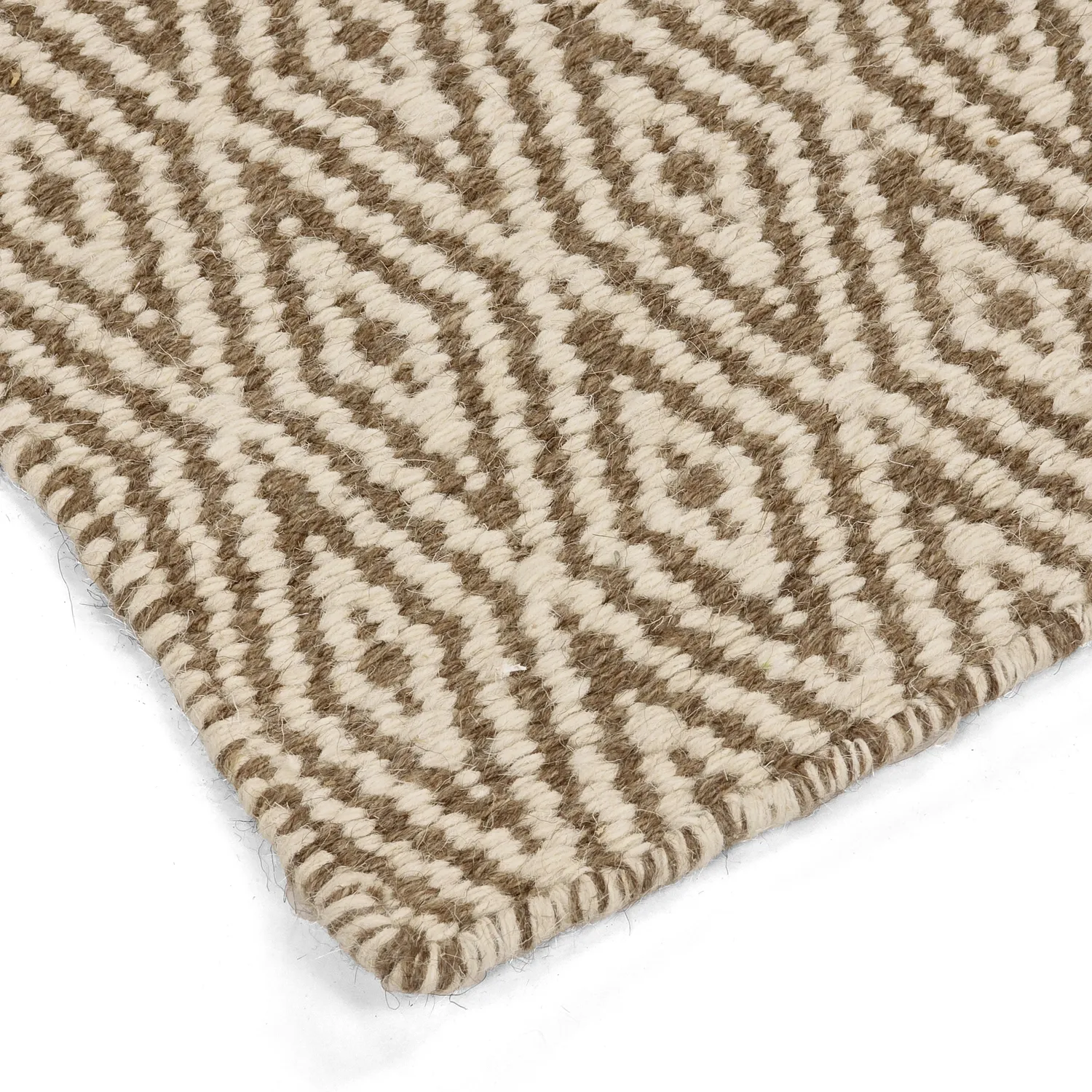 Wollen-vloerkleed - Monastir (bruin/wit)