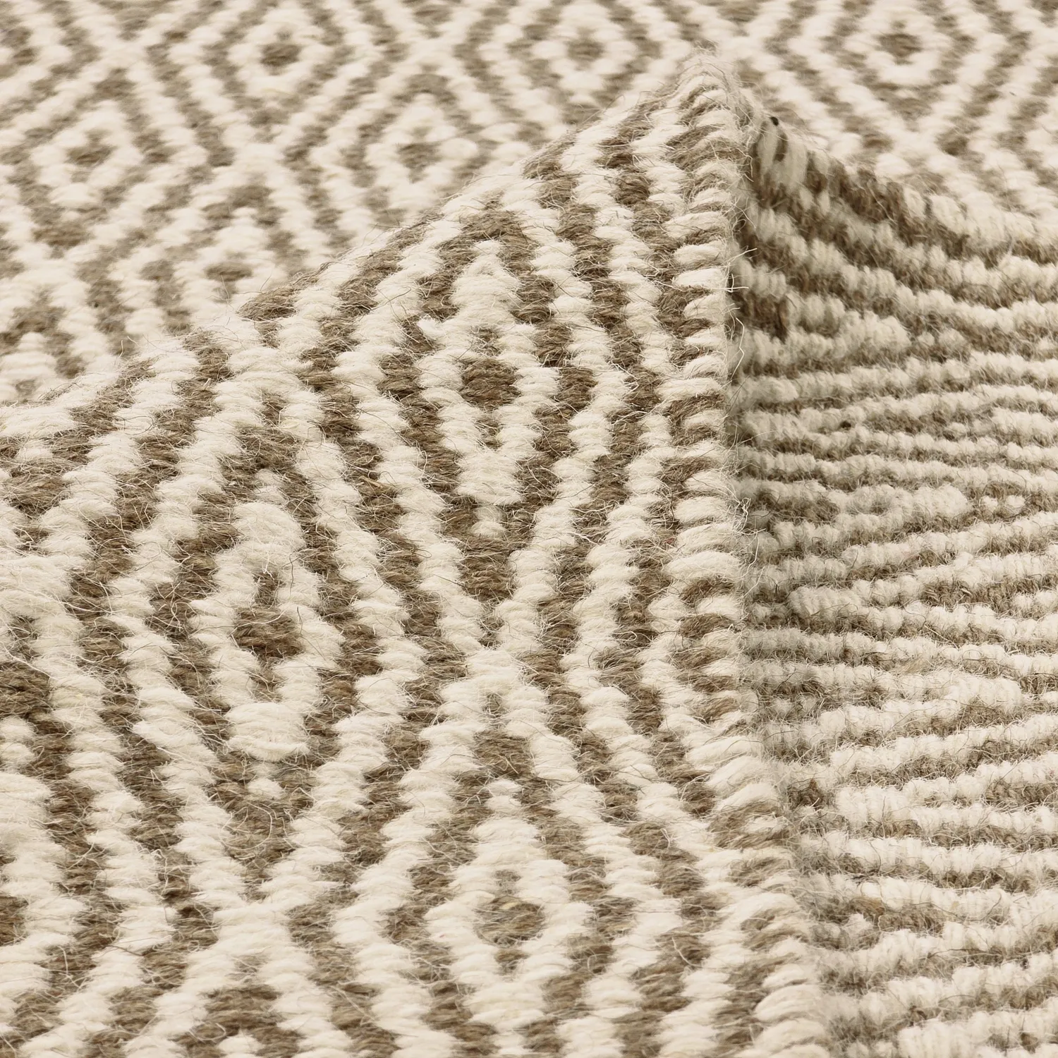 Wollen-vloerkleed - Monastir (bruin/wit)