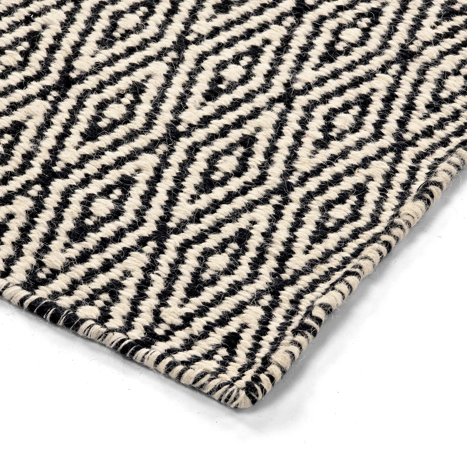 Wollen-vloerkleed - Monastir (zwart/wit)