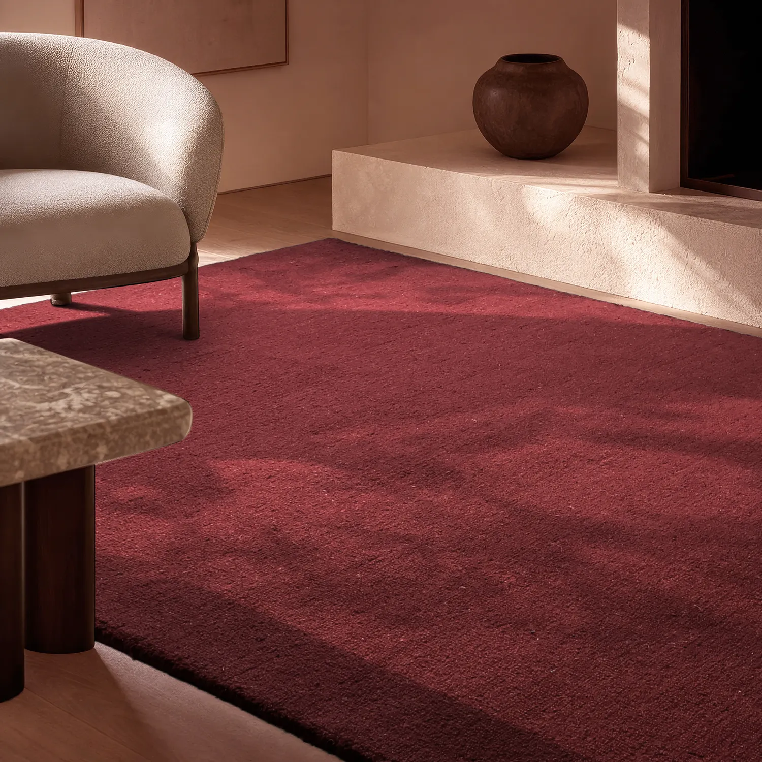Wollen-vloerkleed - Montmartre Loop Handtufted Wool (bordeaux)