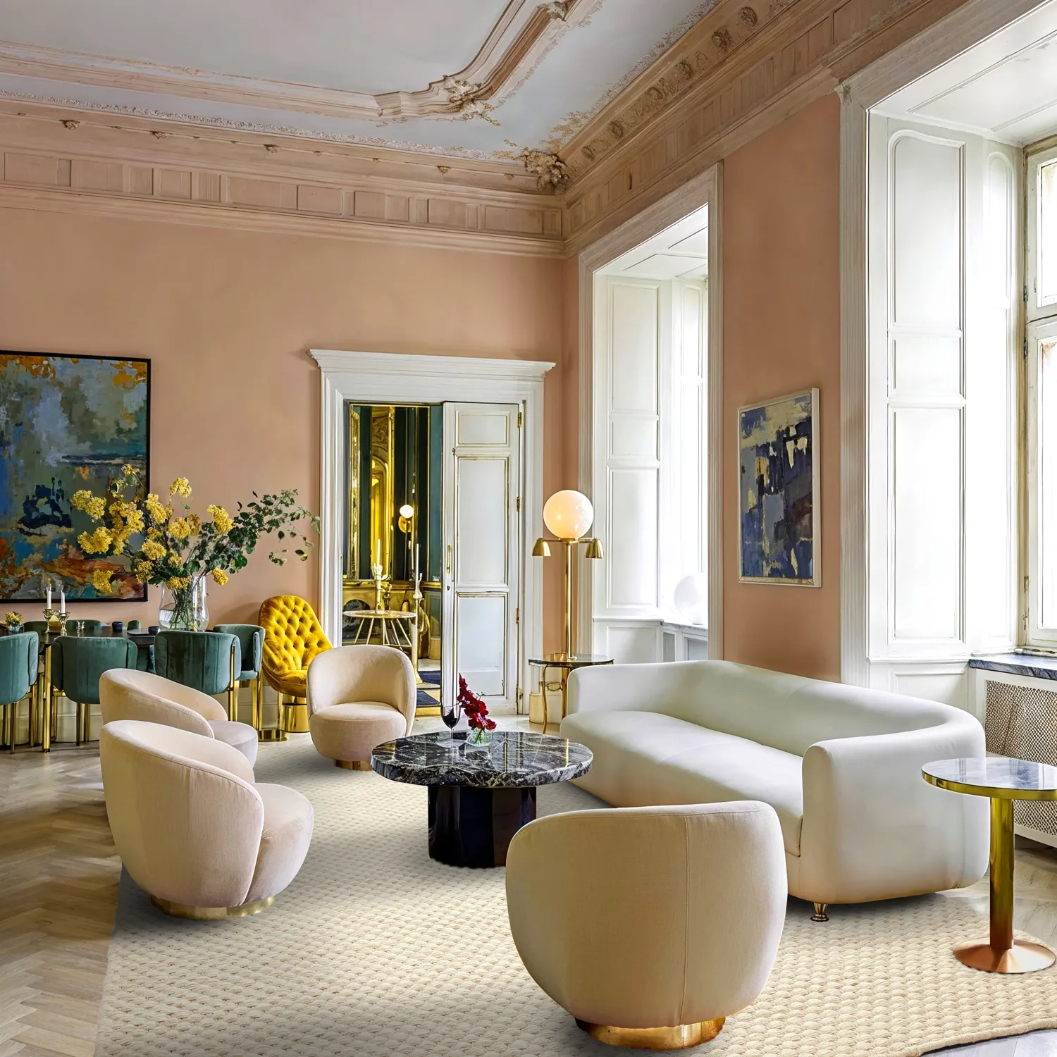 Wollen-vloerkleed - Ovelia (beige/wit)