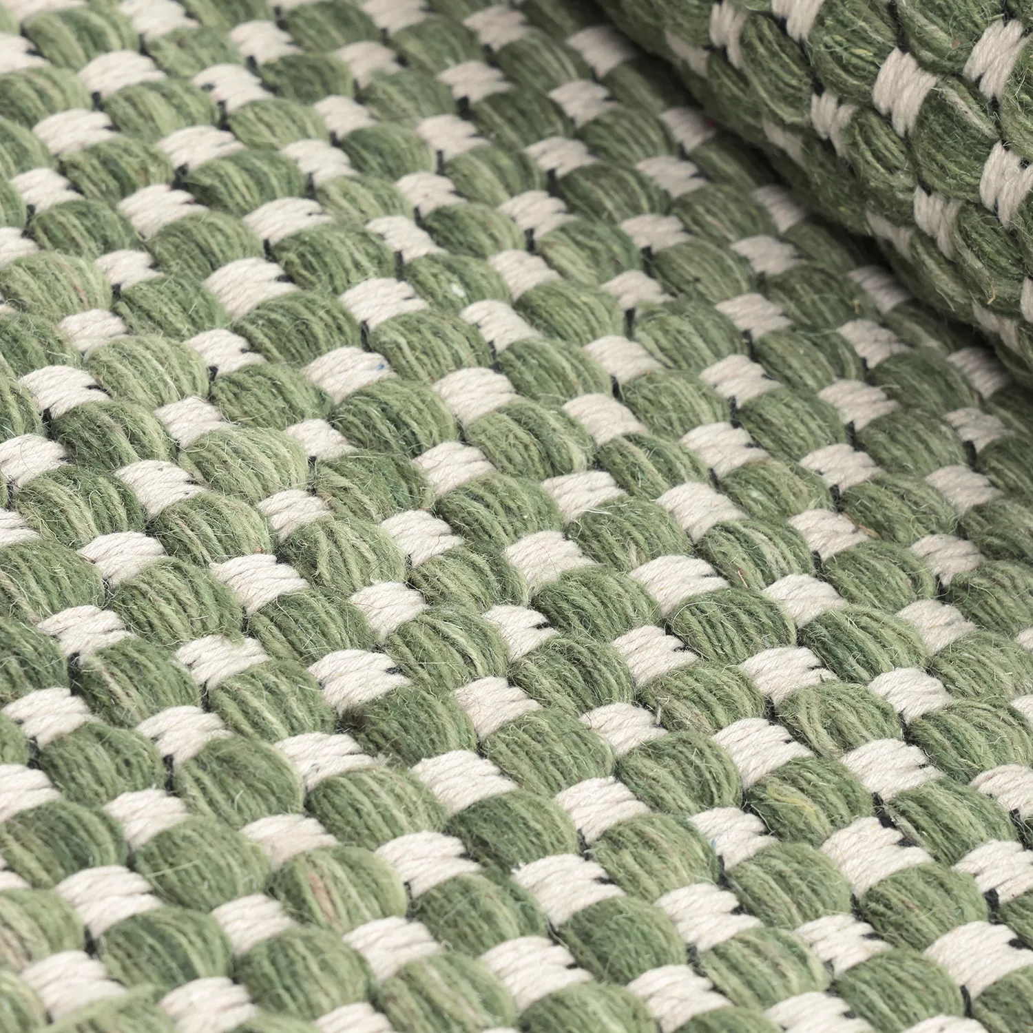 Rond vloerkleed - Ovelia (groen/wit)
