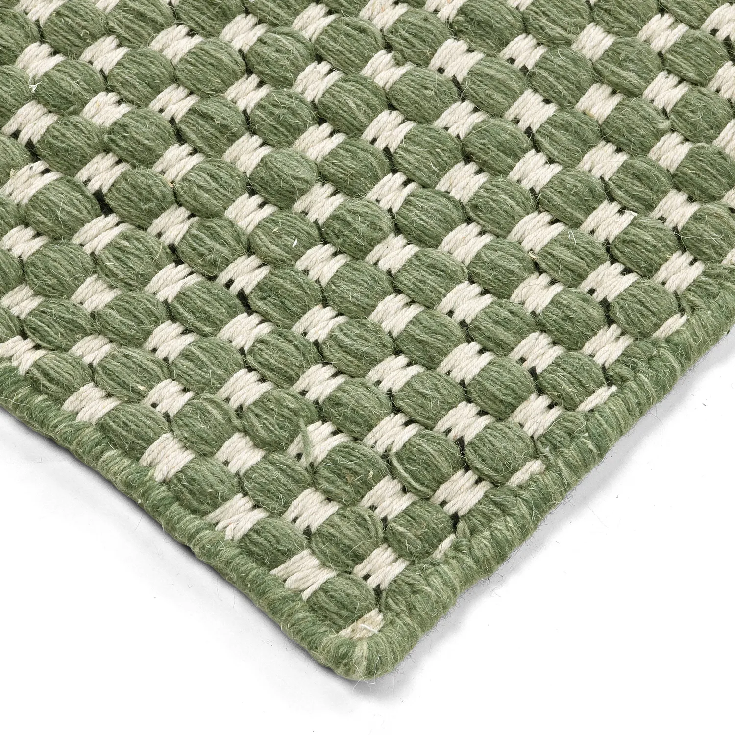 Wollen-vloerkleed - Ovelia (groen/wit)