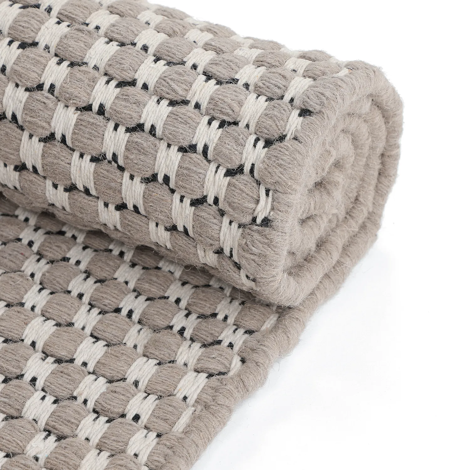 Wollen-vloerkleed - Ovelia (taupe/wit)